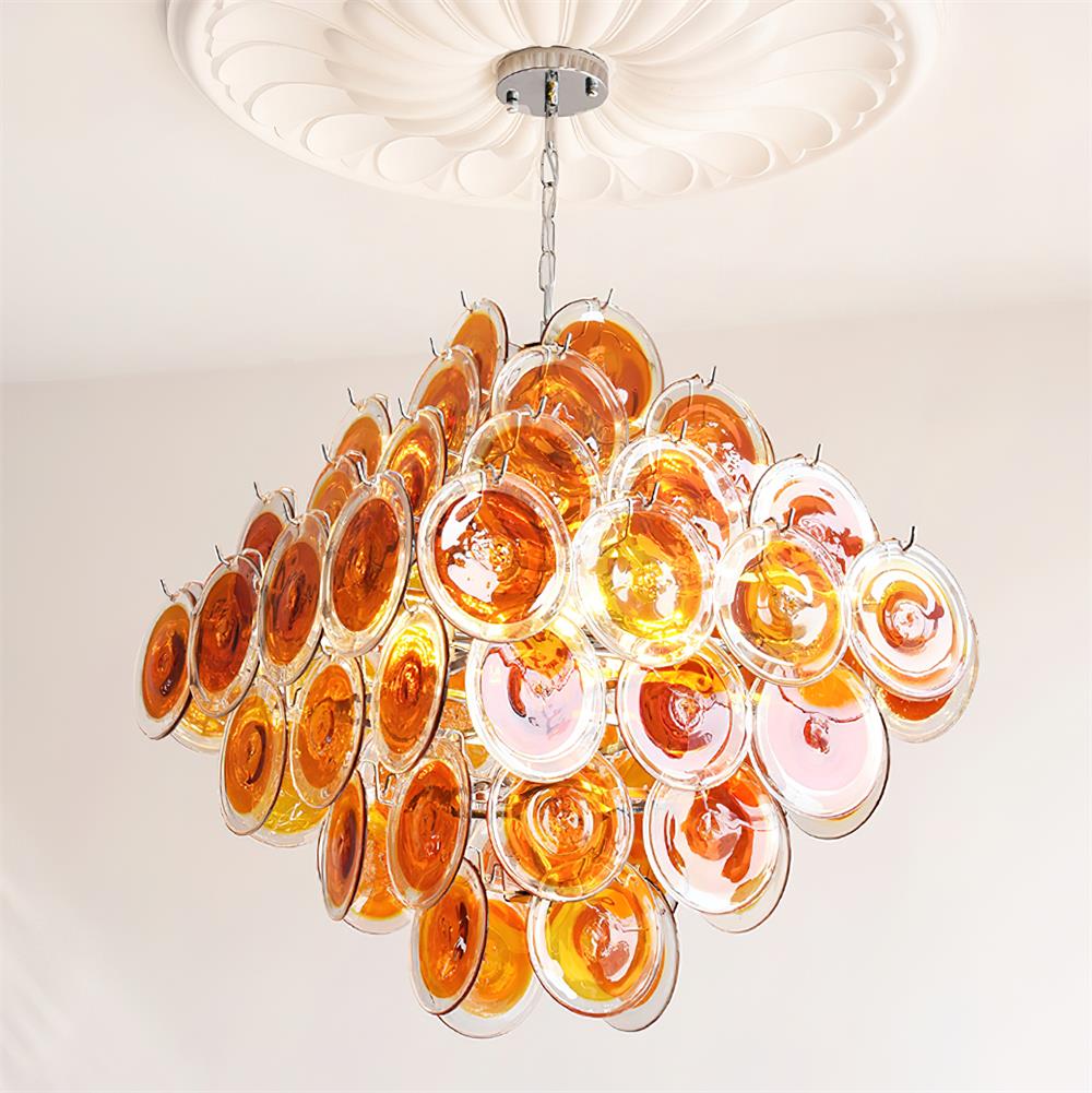 Carmosa Chandelier with Glass Disc Cascade - Letslighting