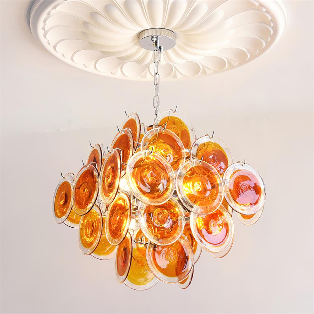Carmosa Chandelier with Glass Disc Cascade - Letslighting