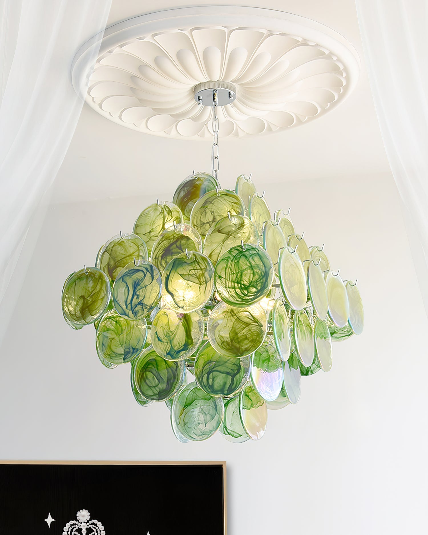 Carmosa Chandelier with Glass Disc Cascade - Letslighting
