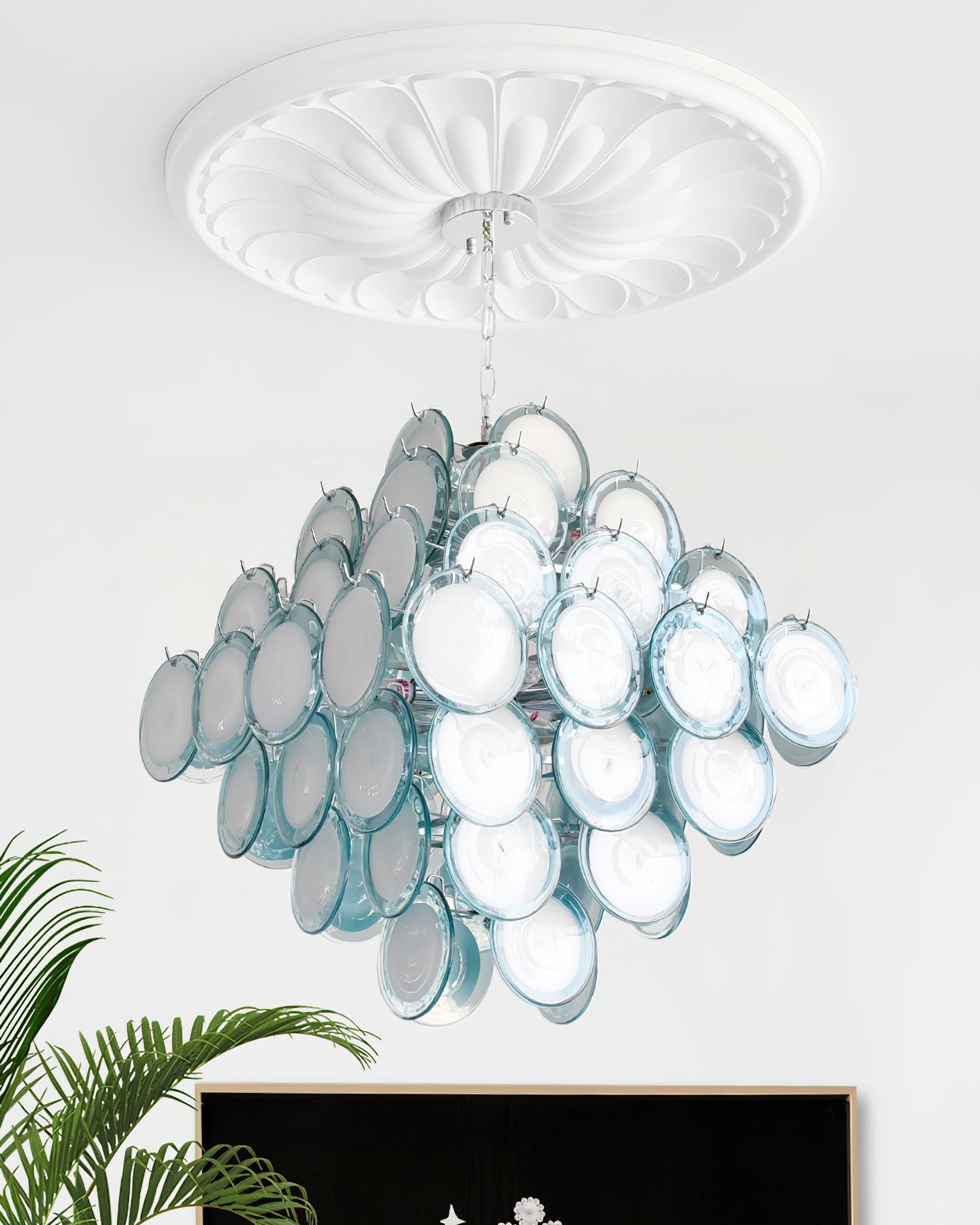 Carmosa Chandelier with Glass Disc Cascade - Letslighting