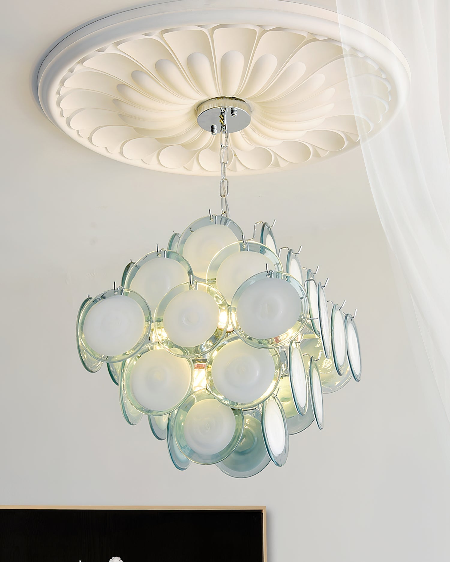 Carmosa Chandelier with Glass Disc Cascade - Letslighting