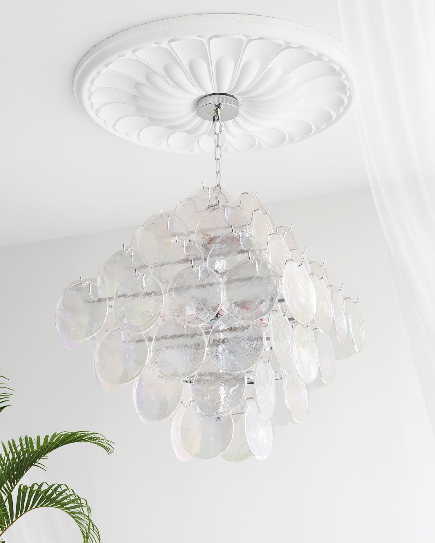 Carmosa Chandelier with Glass Disc Cascade - Letslighting