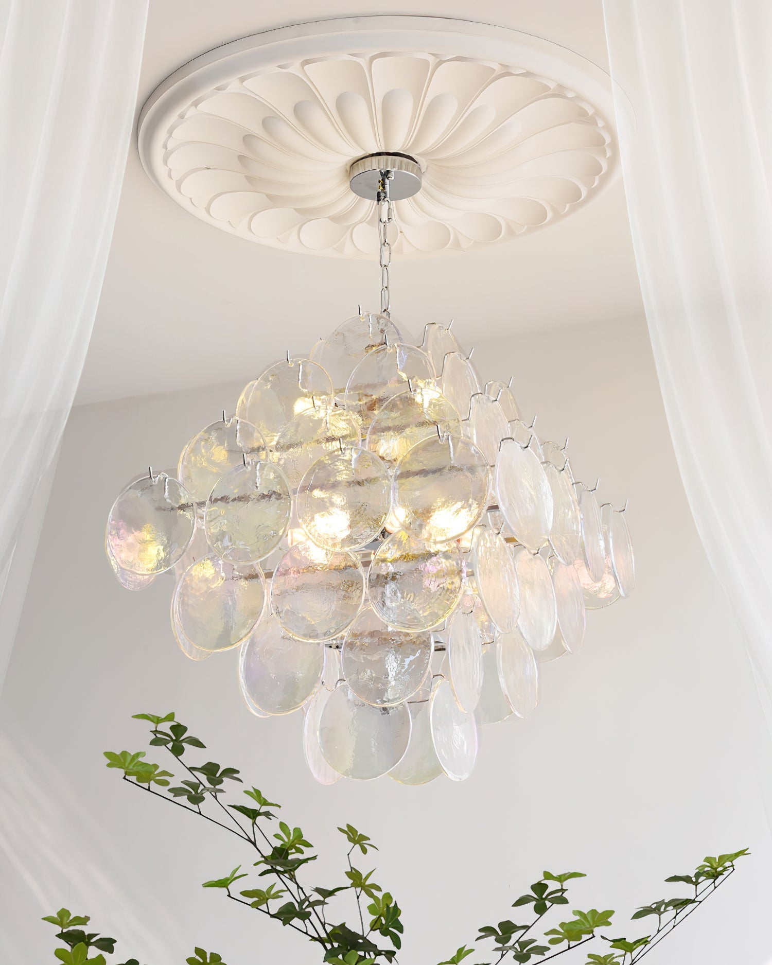 Carmosa Chandelier with Glass Disc Cascade - Letslighting
