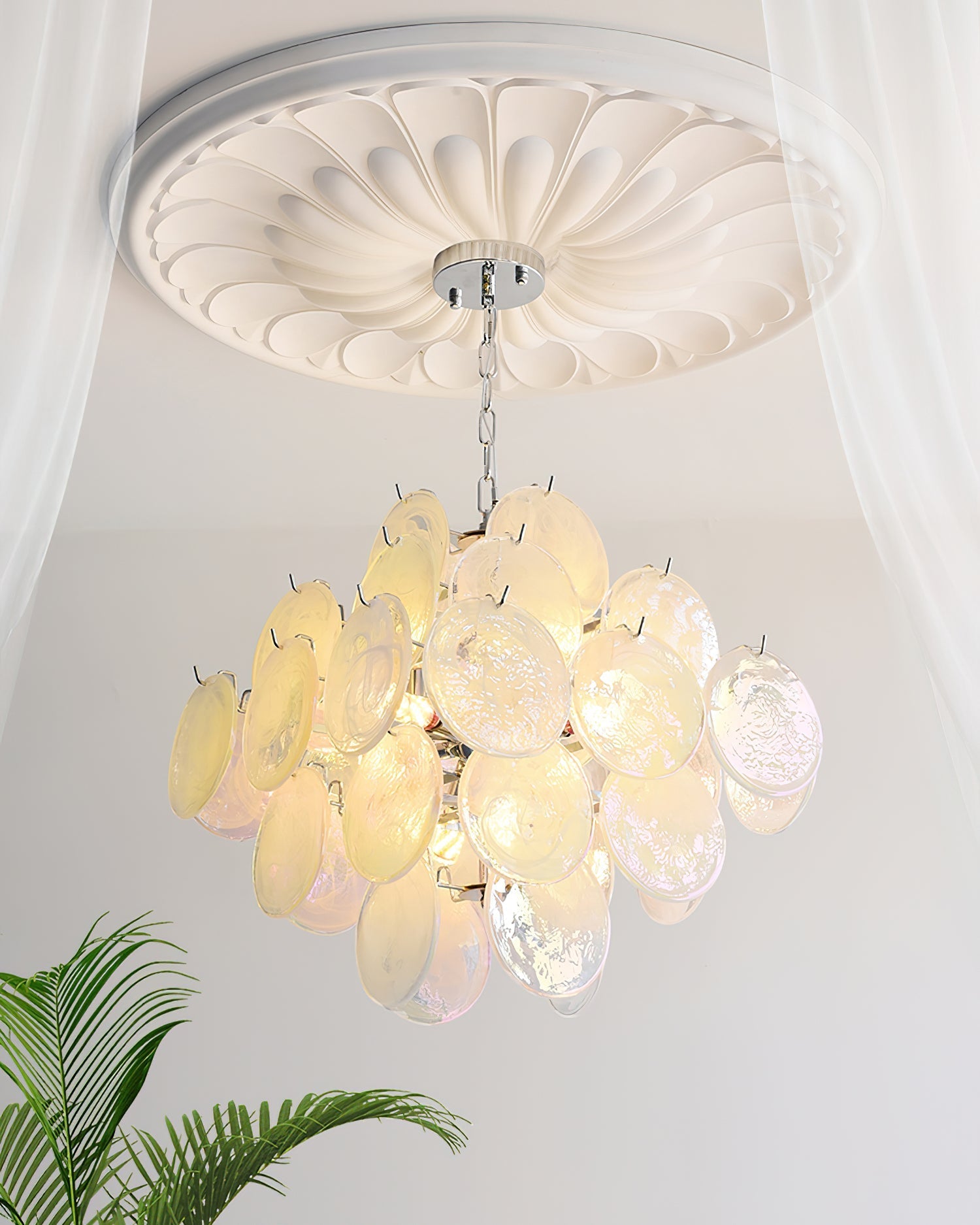 Carmosa Chandelier with Glass Disc Cascade - Letslighting