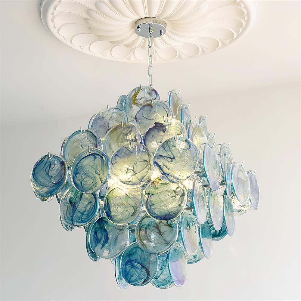 Carmosa Chandelier with Glass Disc Cascade - Letslighting