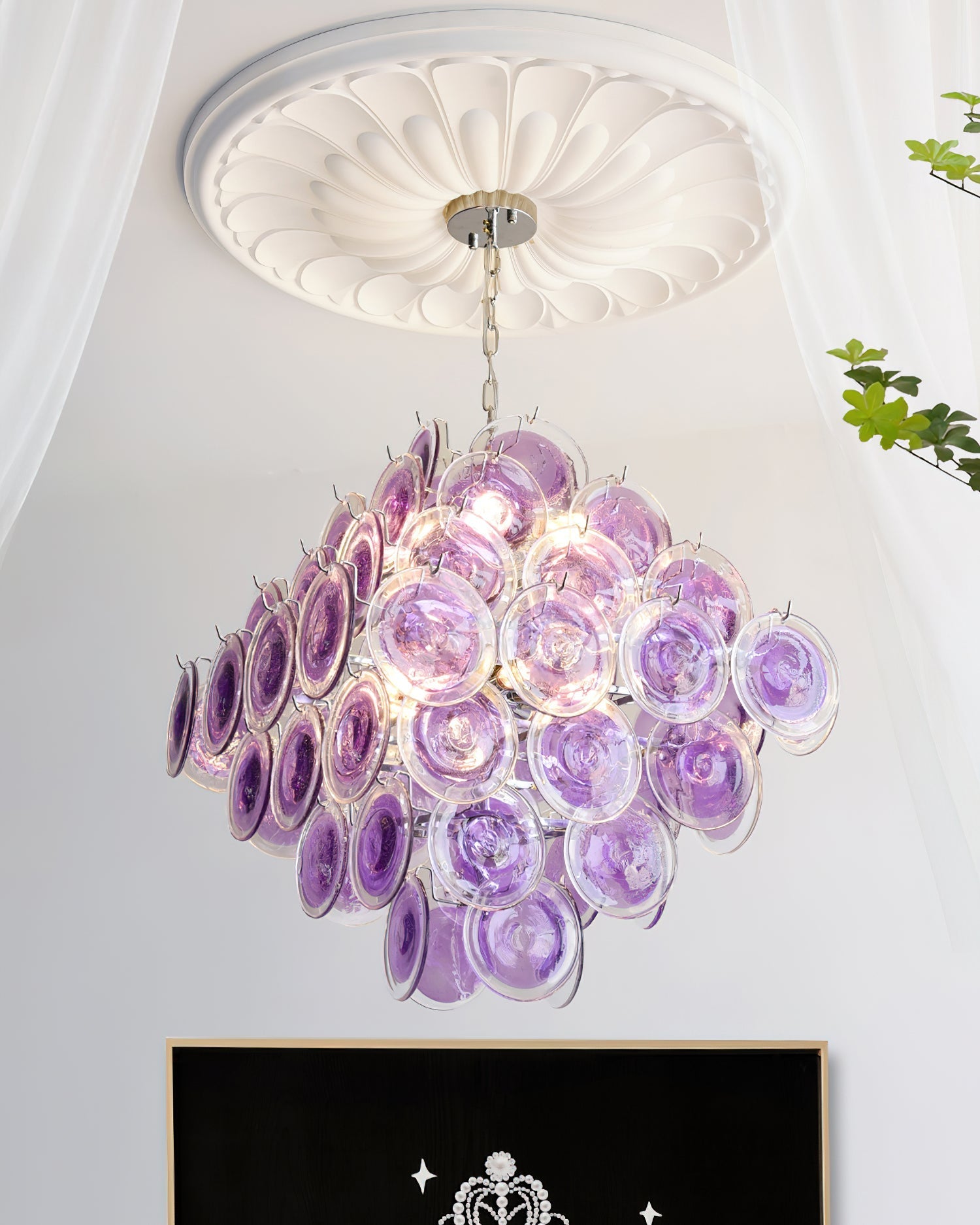 Carmosa Chandelier with Glass Disc Cascade - Letslighting