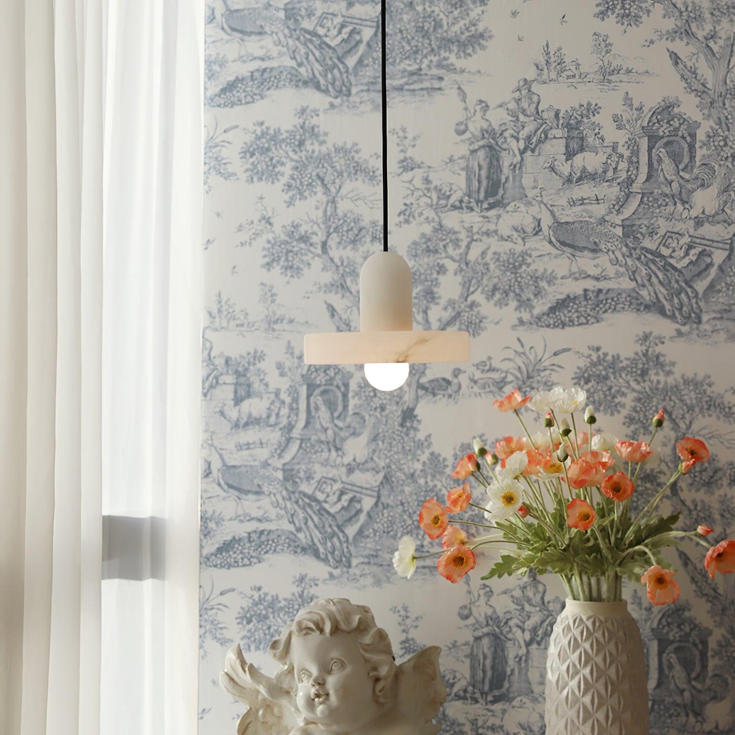 Lyvynos Stacked Alabaster Pendant Light - Blowlighting