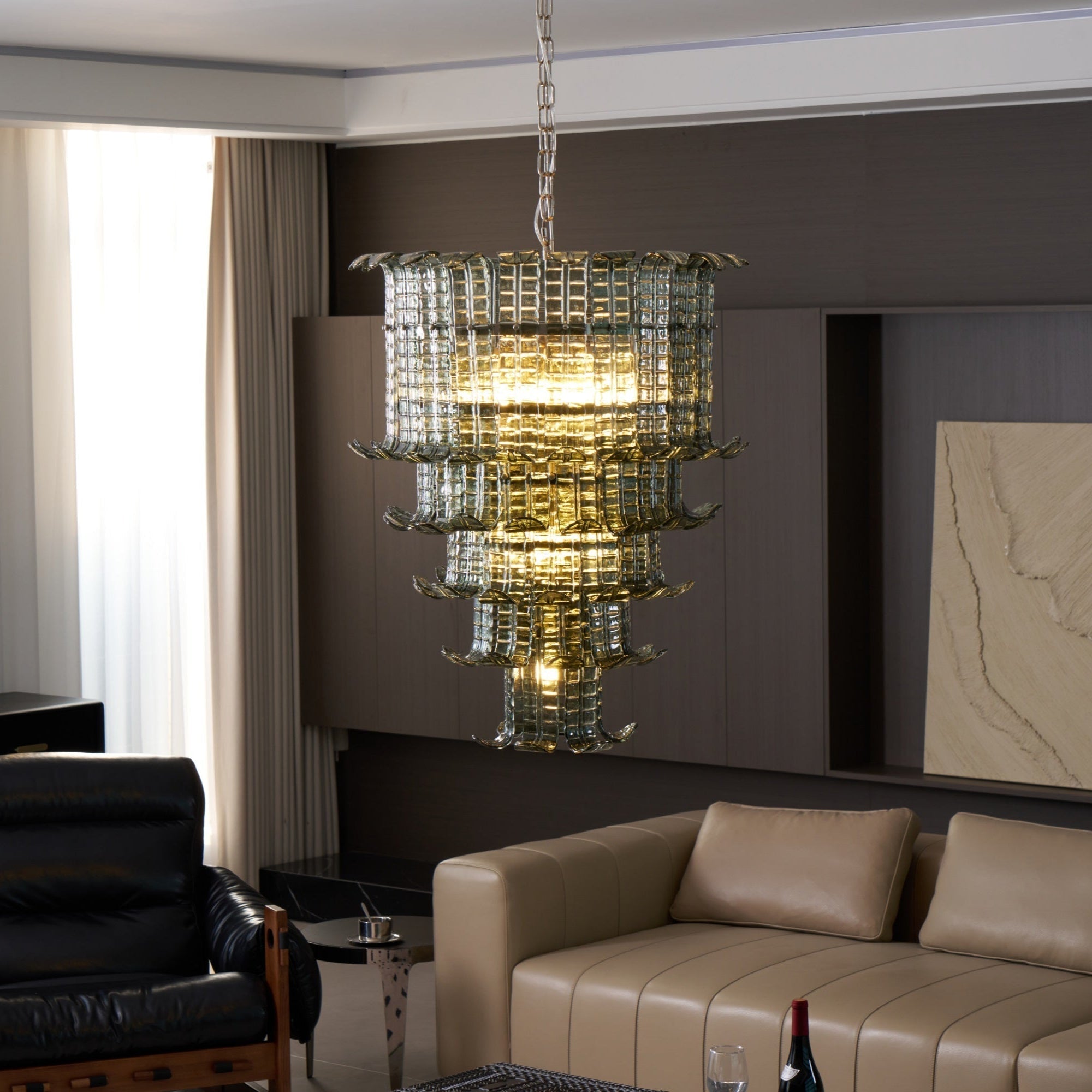 Aurora Chandelier Cascade Murano Glass Tiered Vintage - Letslighting