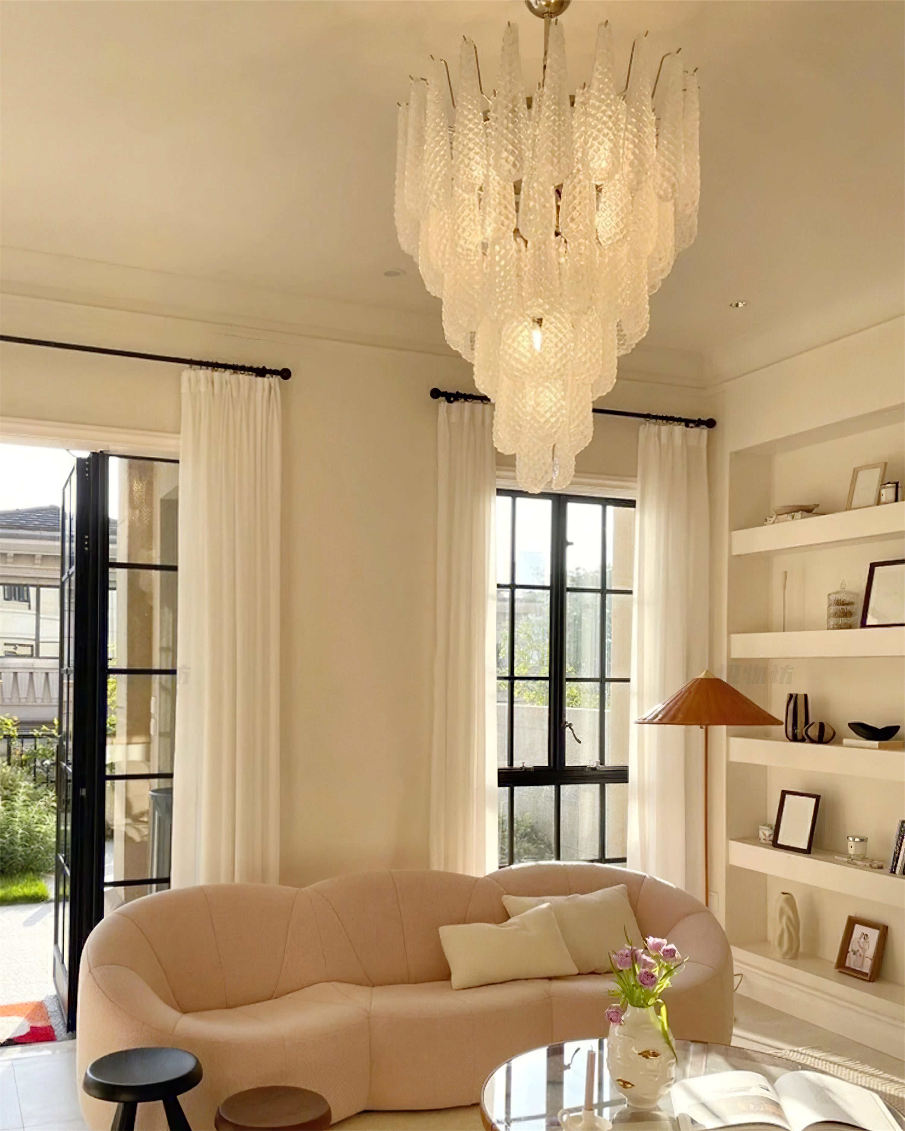 Case Chandelier Glass Droplet Cascade - Letslighting