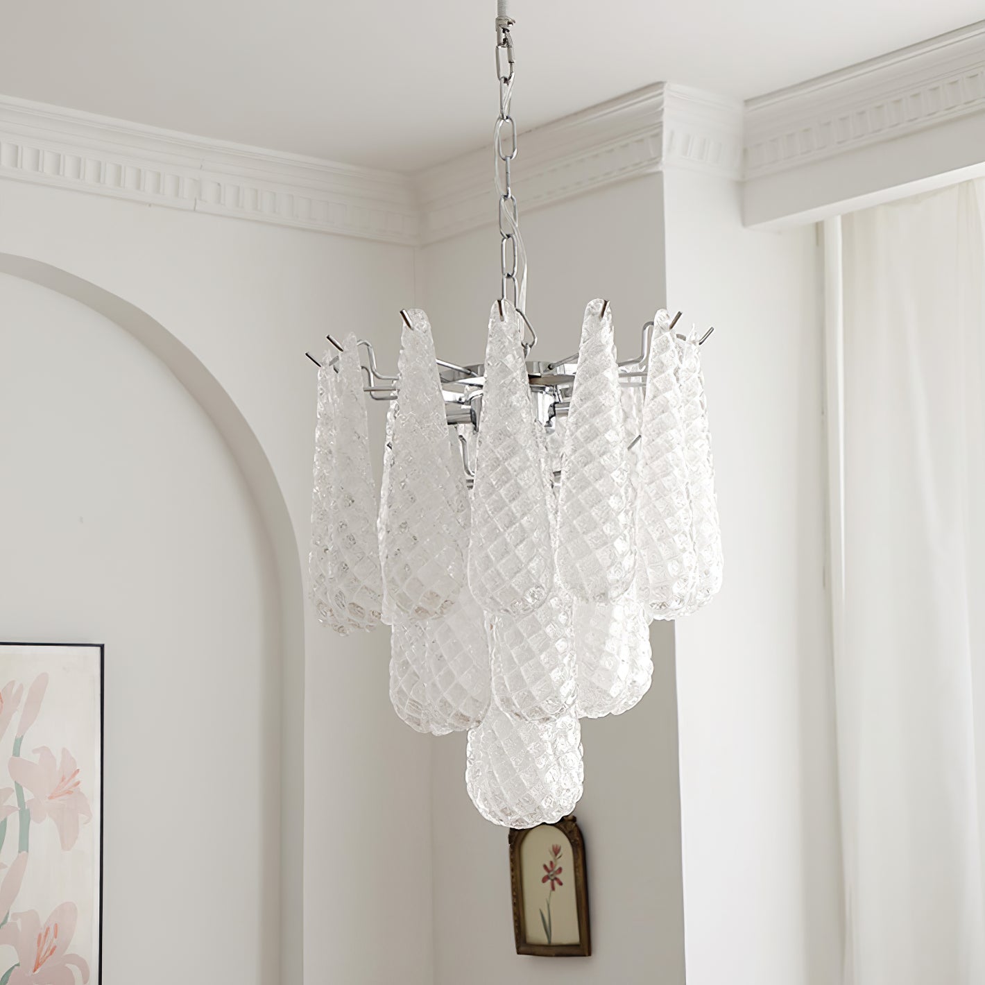 Case Chandelier Glass Droplet Cascade - Letslighting