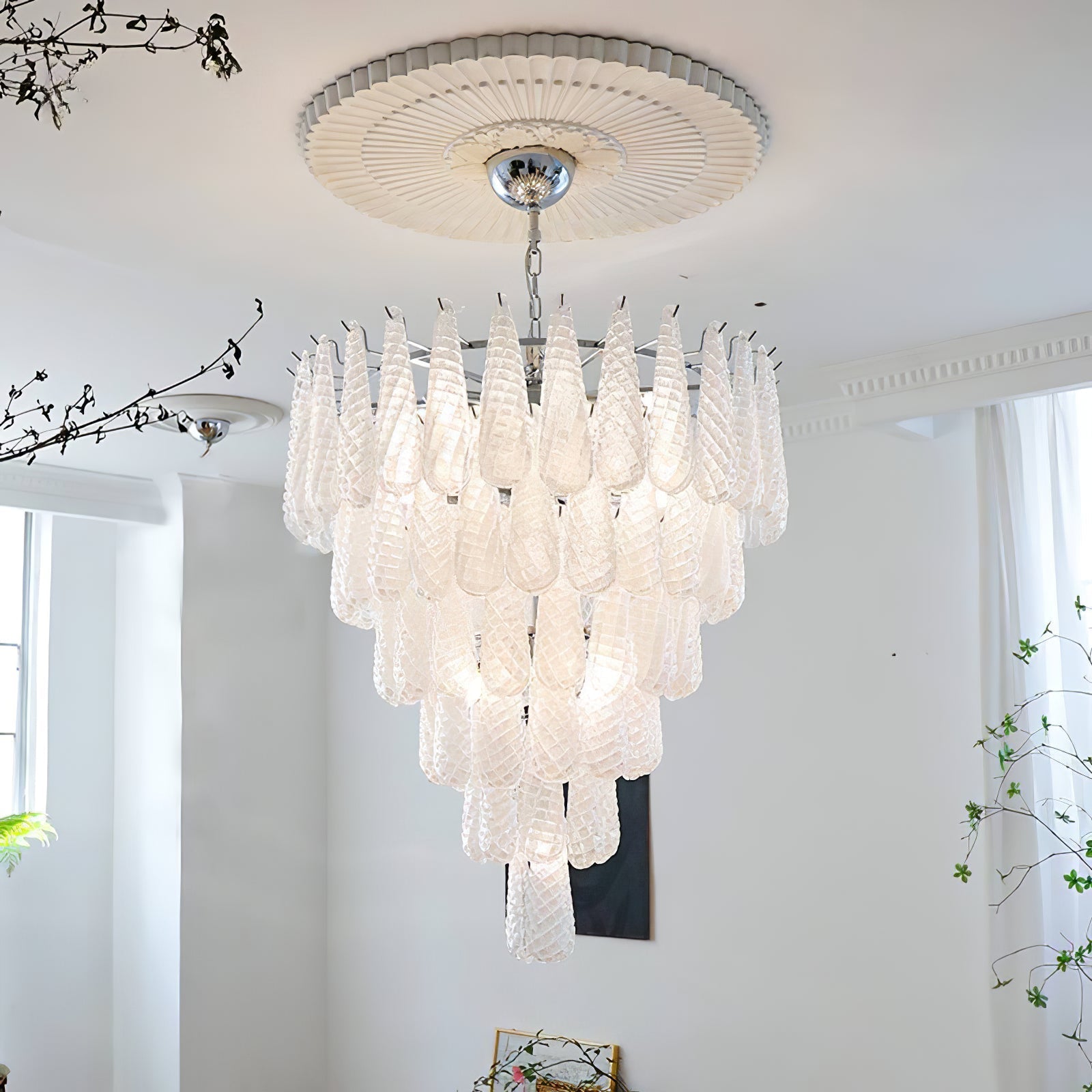 Case Chandelier Glass Droplet Cascade - Letslighting