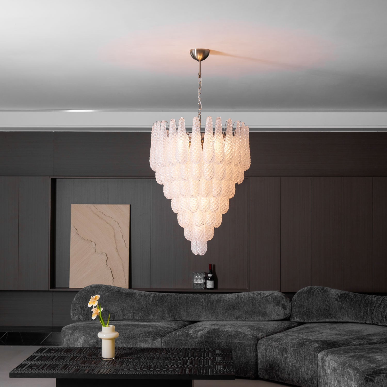 Case Chandelier Glass Droplet Cascade - Letslighting