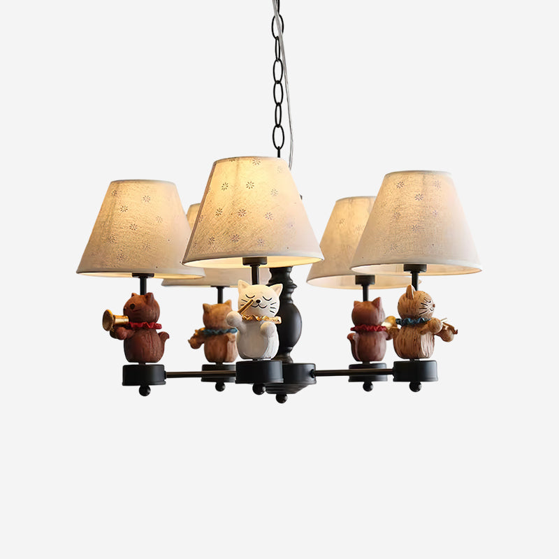 Cat Symphony Chandelier Playful Feline Orchestra - Letslighting