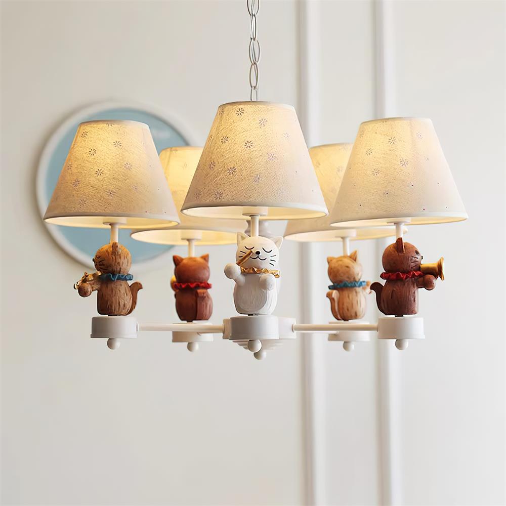 Cat Symphony Chandelier Playful Feline Orchestra - Letslighting