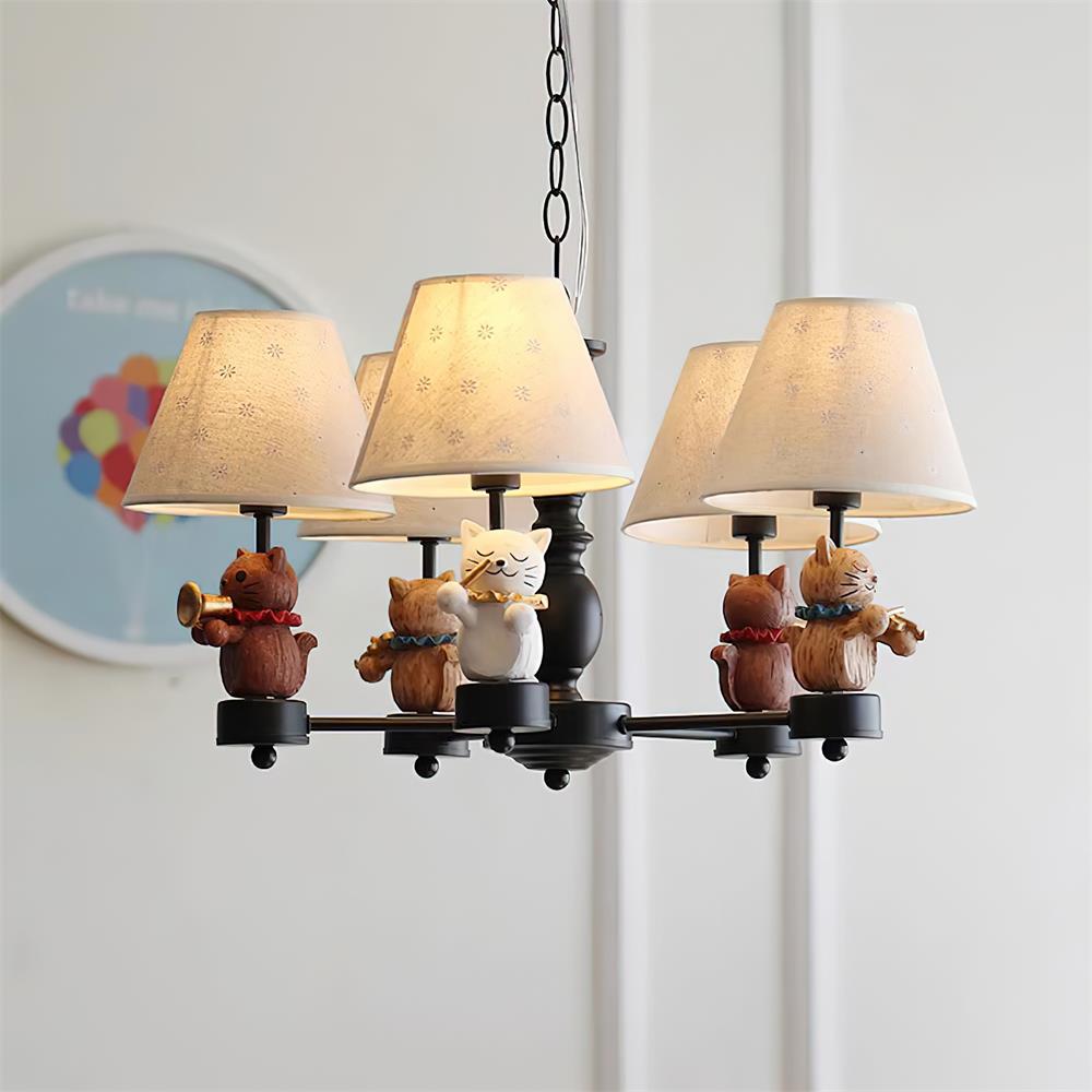 Cat Symphony Chandelier Playful Feline Orchestra - Letslighting