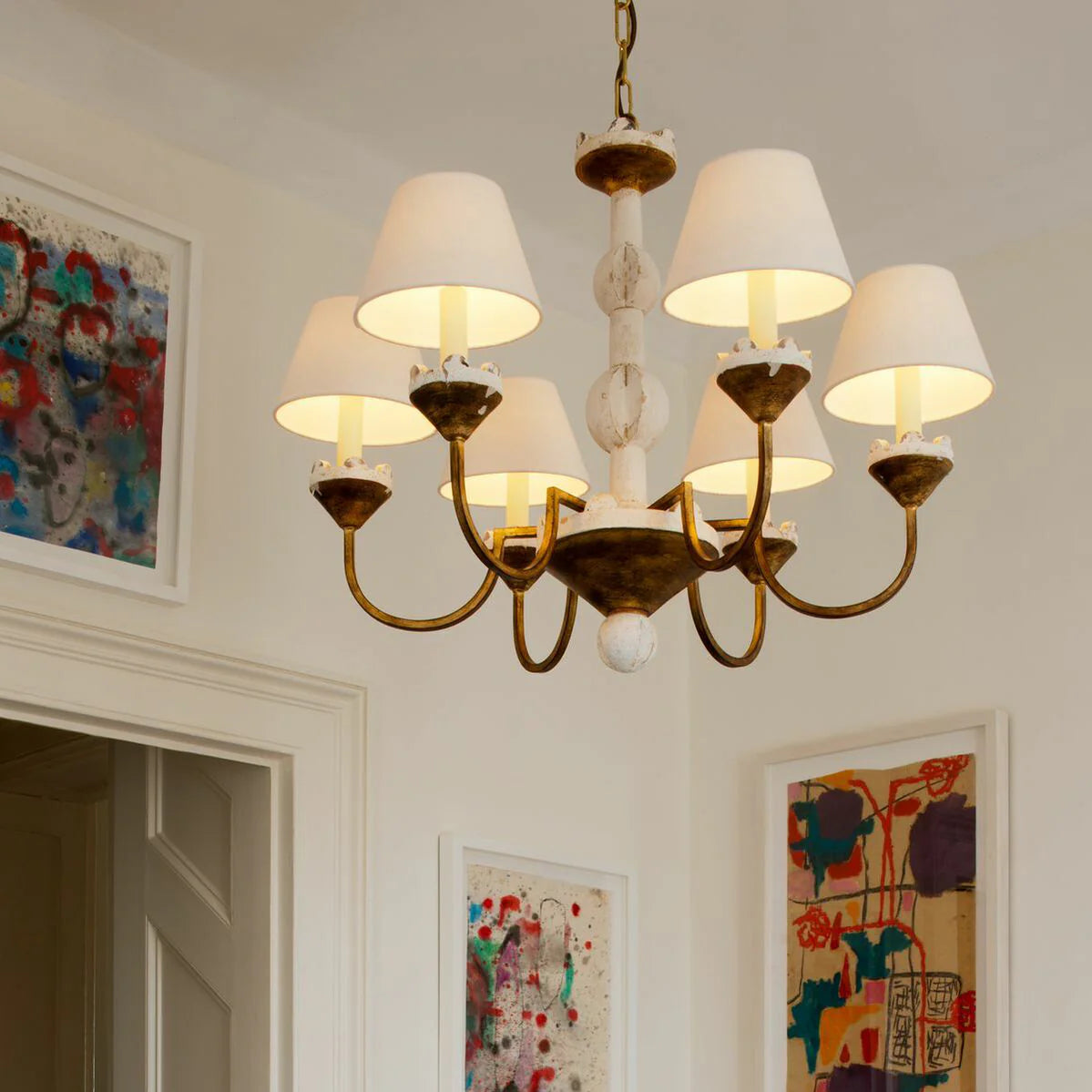 Silva Gorgeous Metal Wood Fabric Pendant Light Dining Room Bedroom