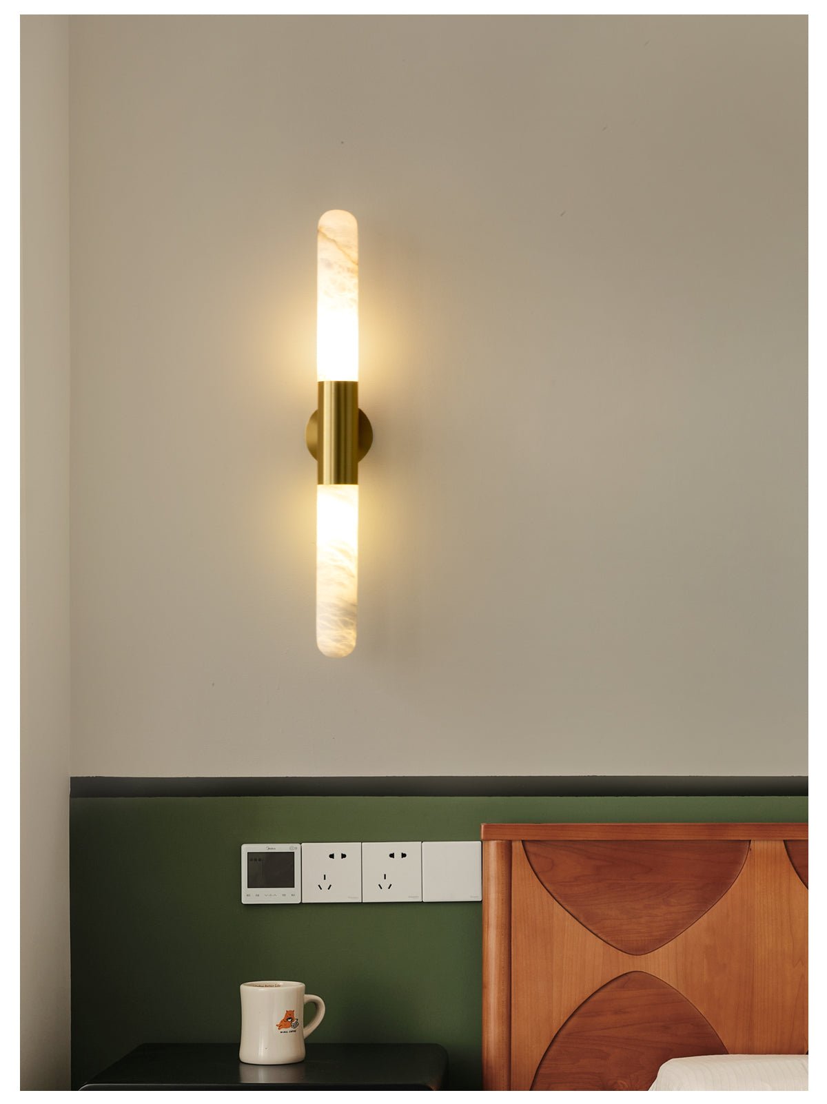 Evtalos Cylinder Alabaster Wall Light - Letslighting