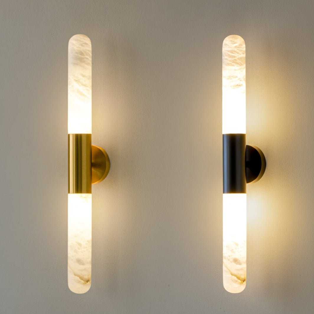Evtalos Cylinder Alabaster Wall Light - Letslighting