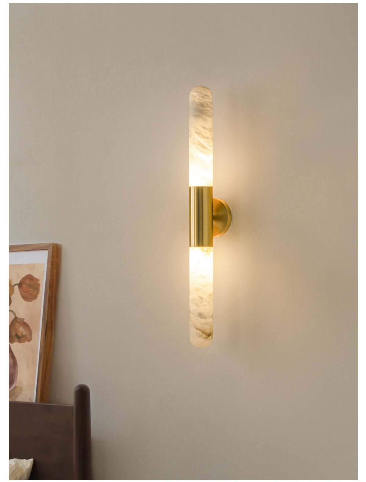 Evtalos Cylinder Alabaster Wall Light - Letslighting
