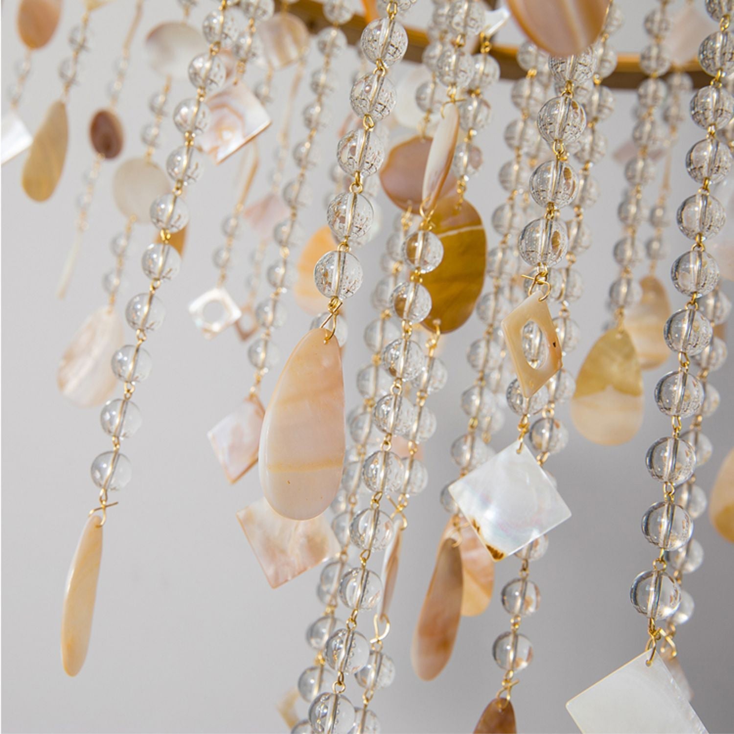 Trove Postmodern Luxury Natural Metal Alabaster Chandelier - Lamp Copper