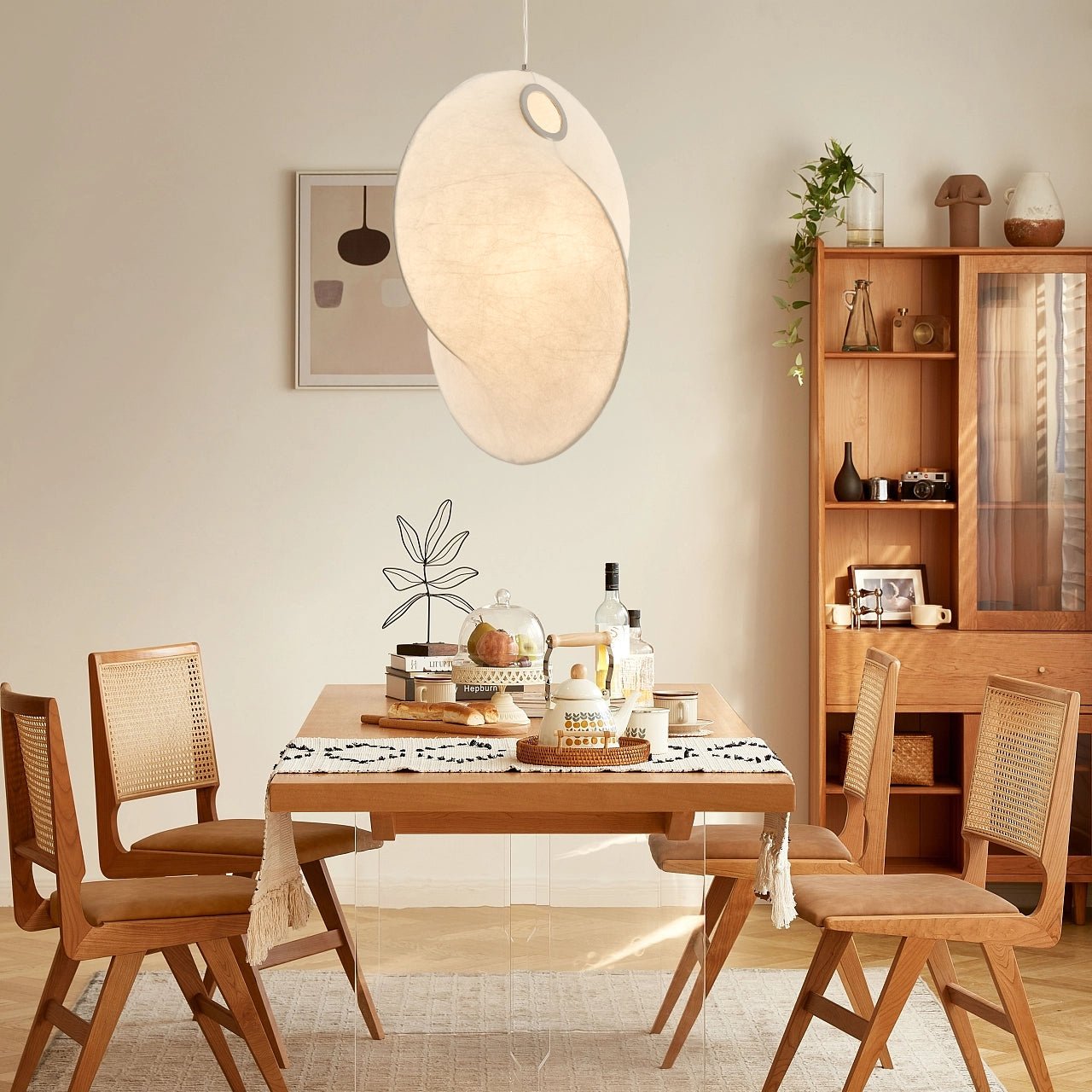 Verine Sculptural Mulberry Silk Pendant Light - Blowlighting