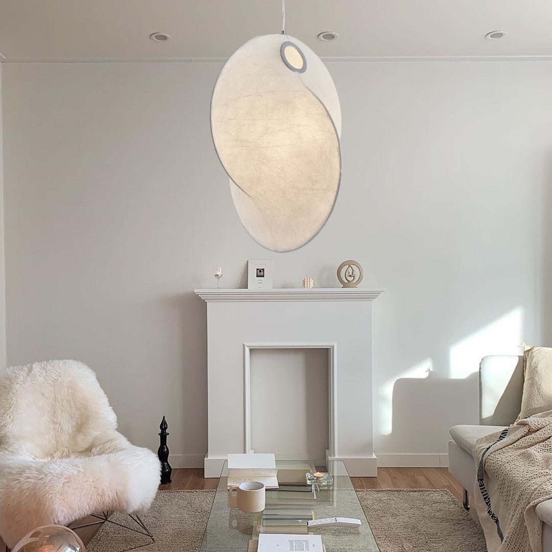 Verine Sculptural Mulberry Silk Pendant Light - Blowlighting