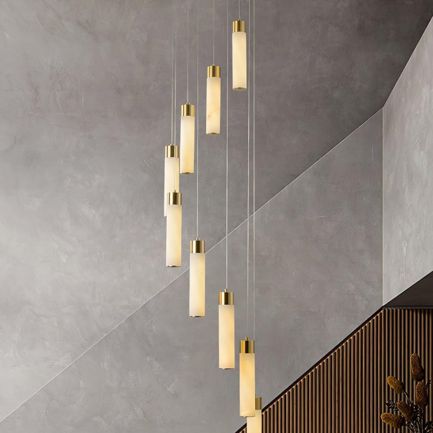 Aurelia Alabaster Chandelier Staircase - Letslighting