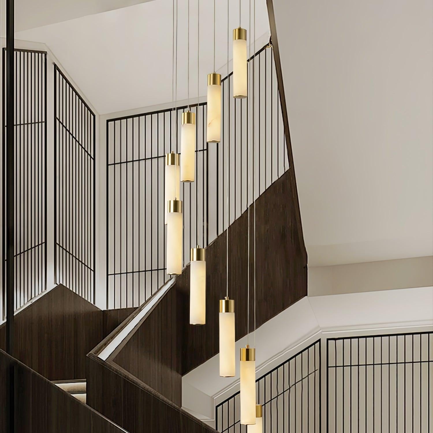 Aurelia Alabaster Chandelier Staircase - Letslighting