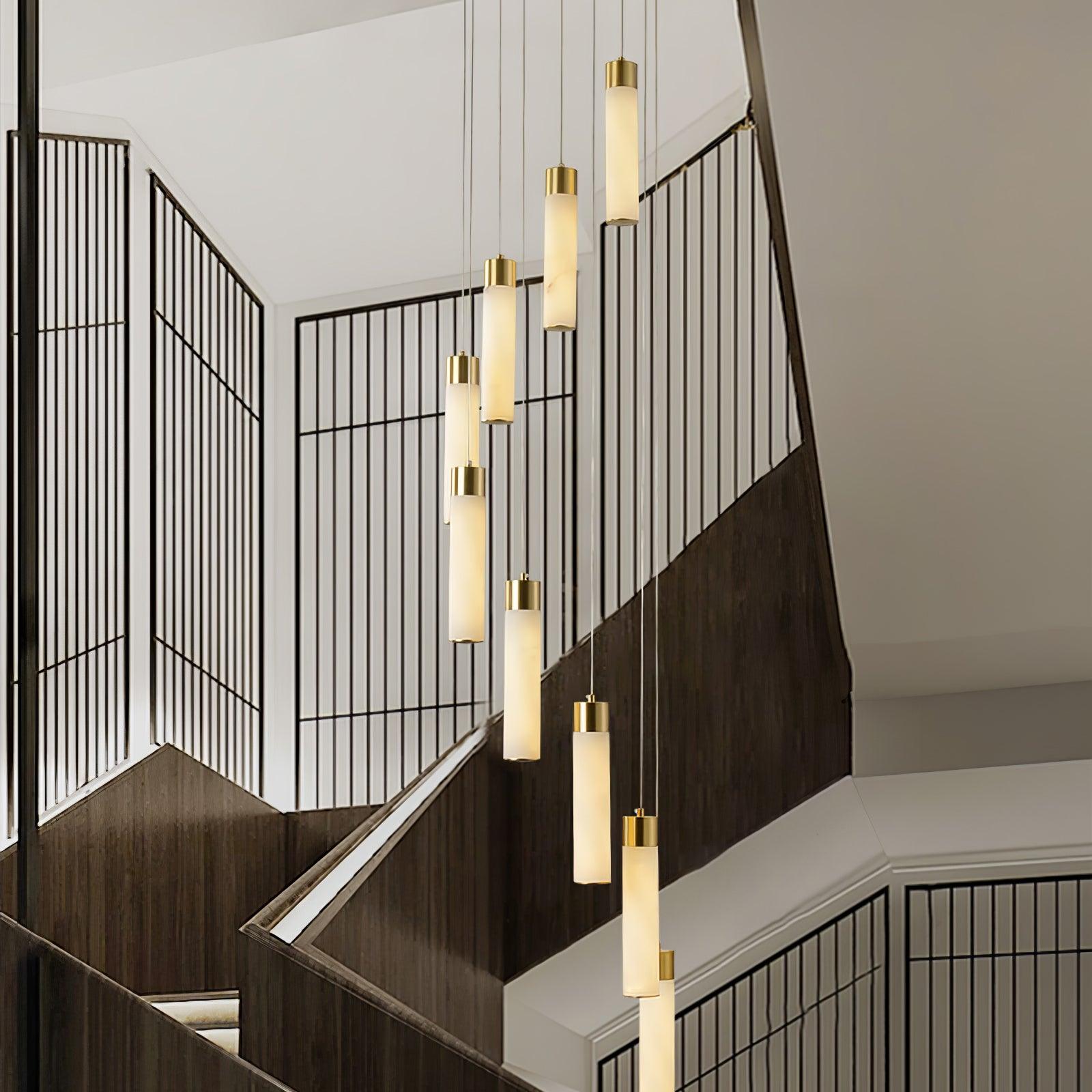 Aurelia Alabaster Chandelier Staircase - Letslighting