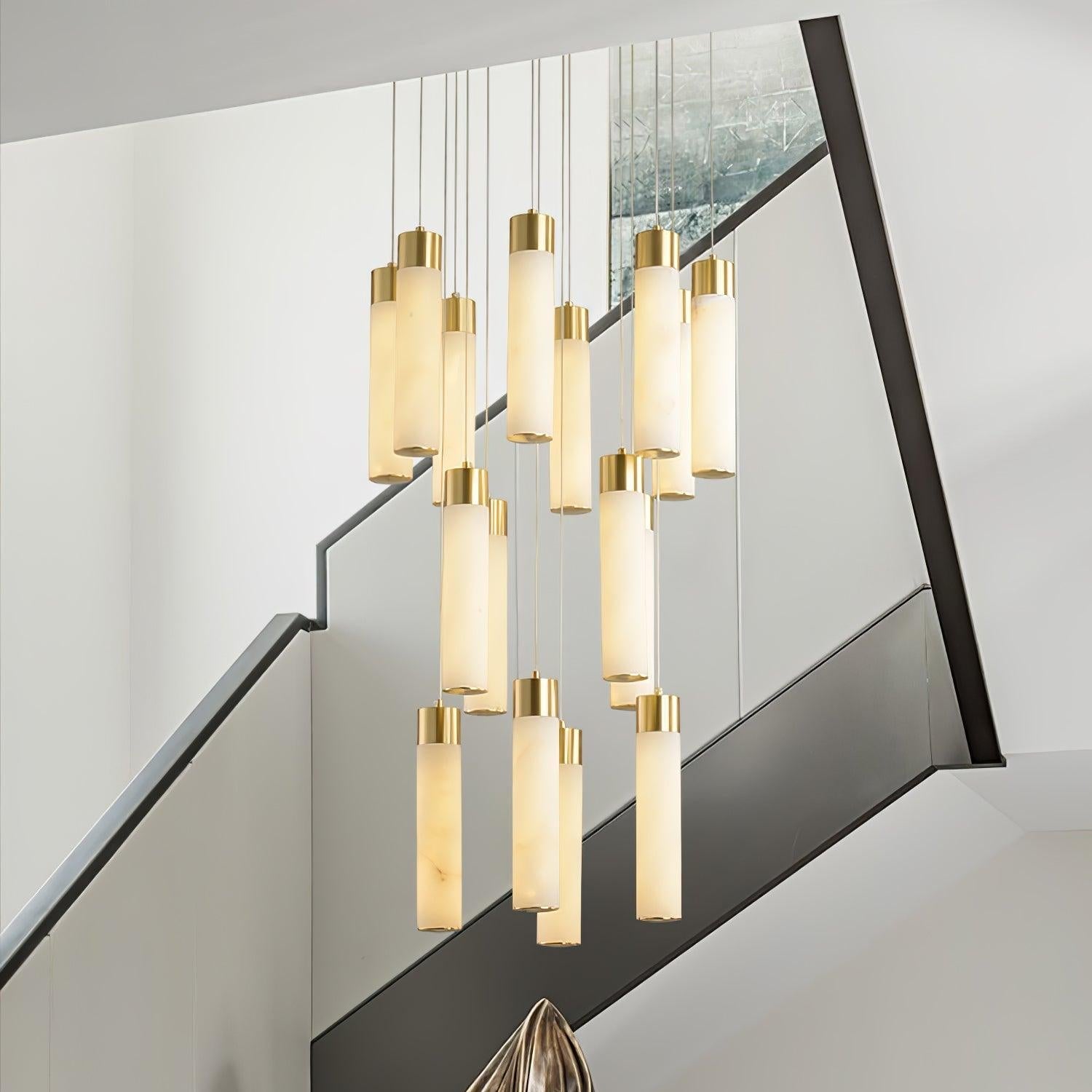 Aurelia Alabaster Chandelier Staircase - Letslighting