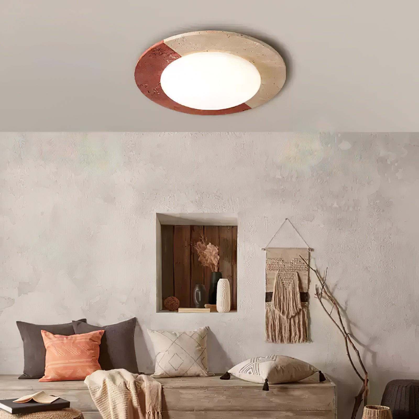 Zeraeos Travertine Ceiling Light - Letslighting
