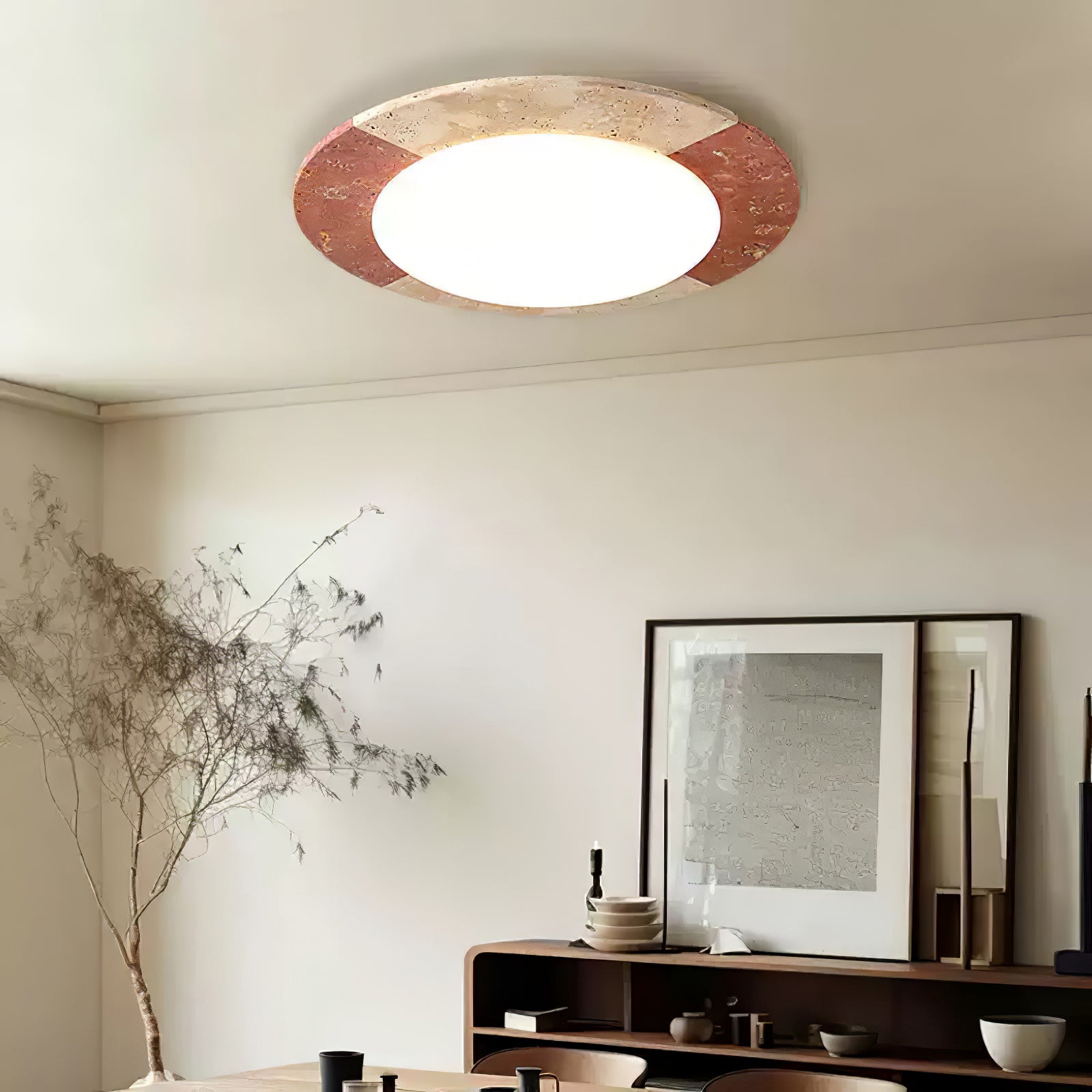 Zeraeos Travertine Ceiling Light - Letslighting