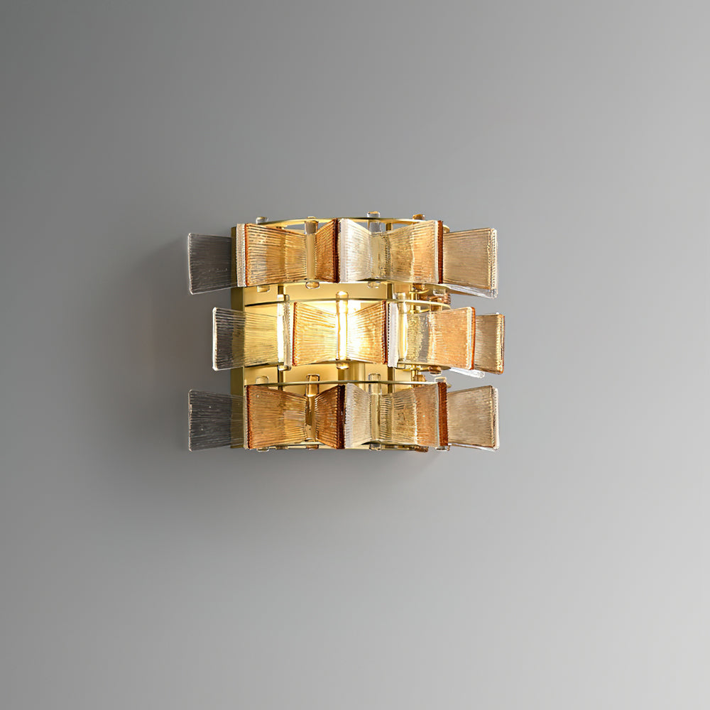 Celvara Wall Lamp Ribbed Glass Ribbon Accent - Letslighting