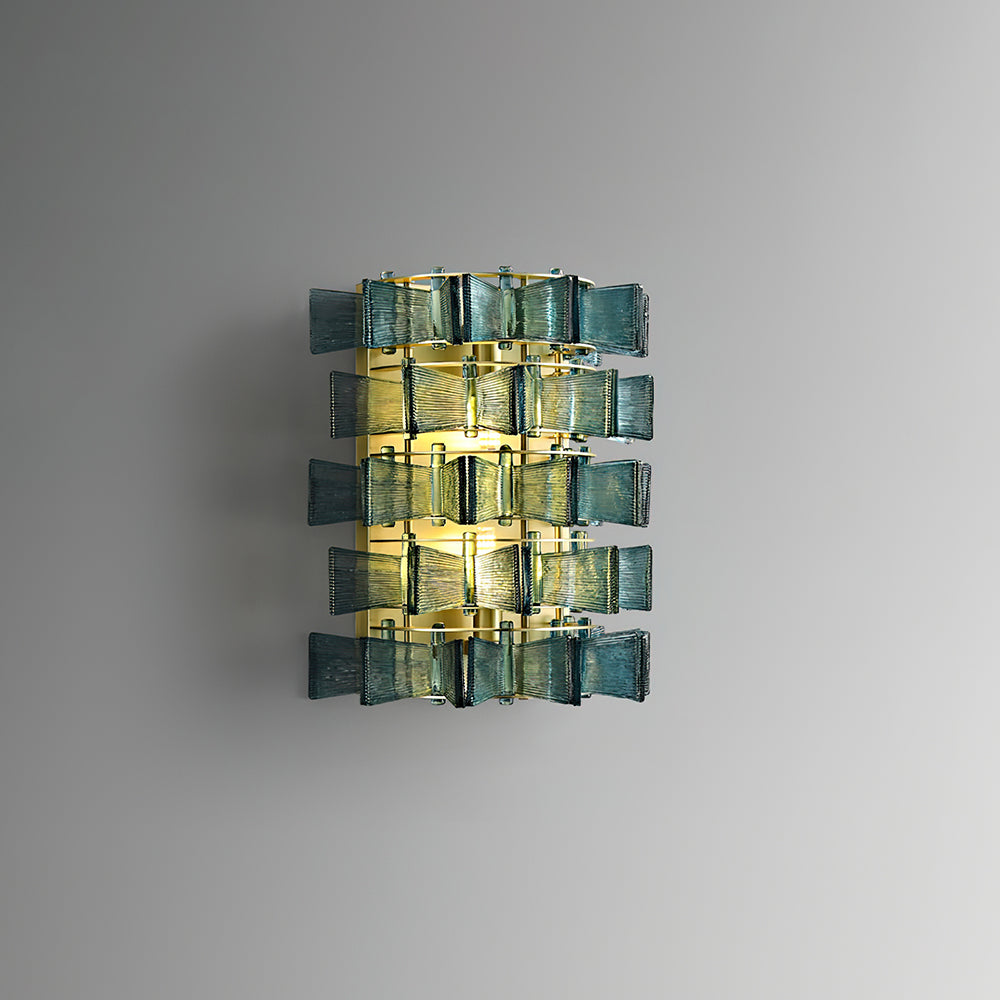 Celvara Wall Lamp Ribbed Glass Ribbon Accent - Letslighting