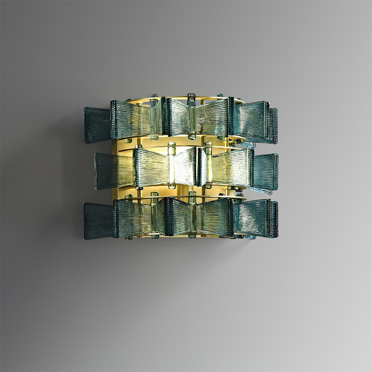 Celvara Wall Lamp Ribbed Glass Ribbon Accent - Letslighting