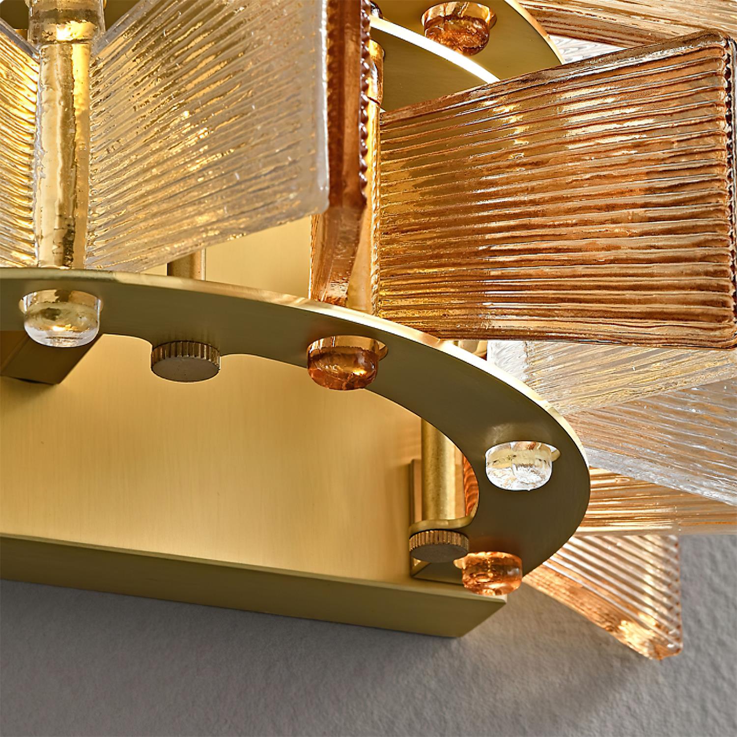 Celvara Wall Lamp Ribbed Glass Ribbon Accent - Letslighting