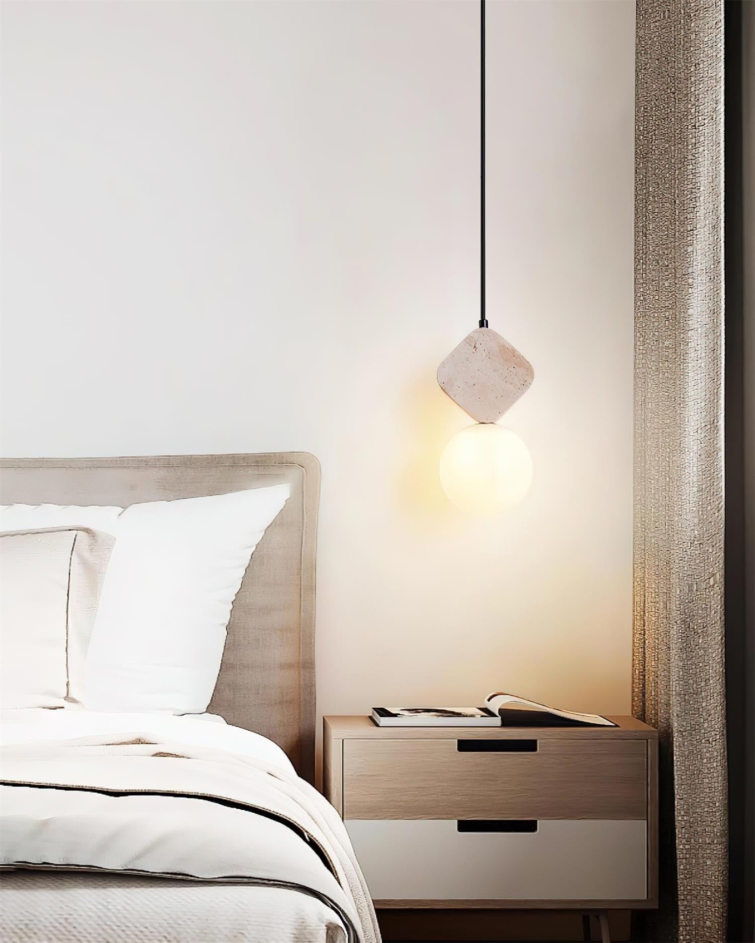 Lunara Travertine Geometric Pendant Light - Letslighting
