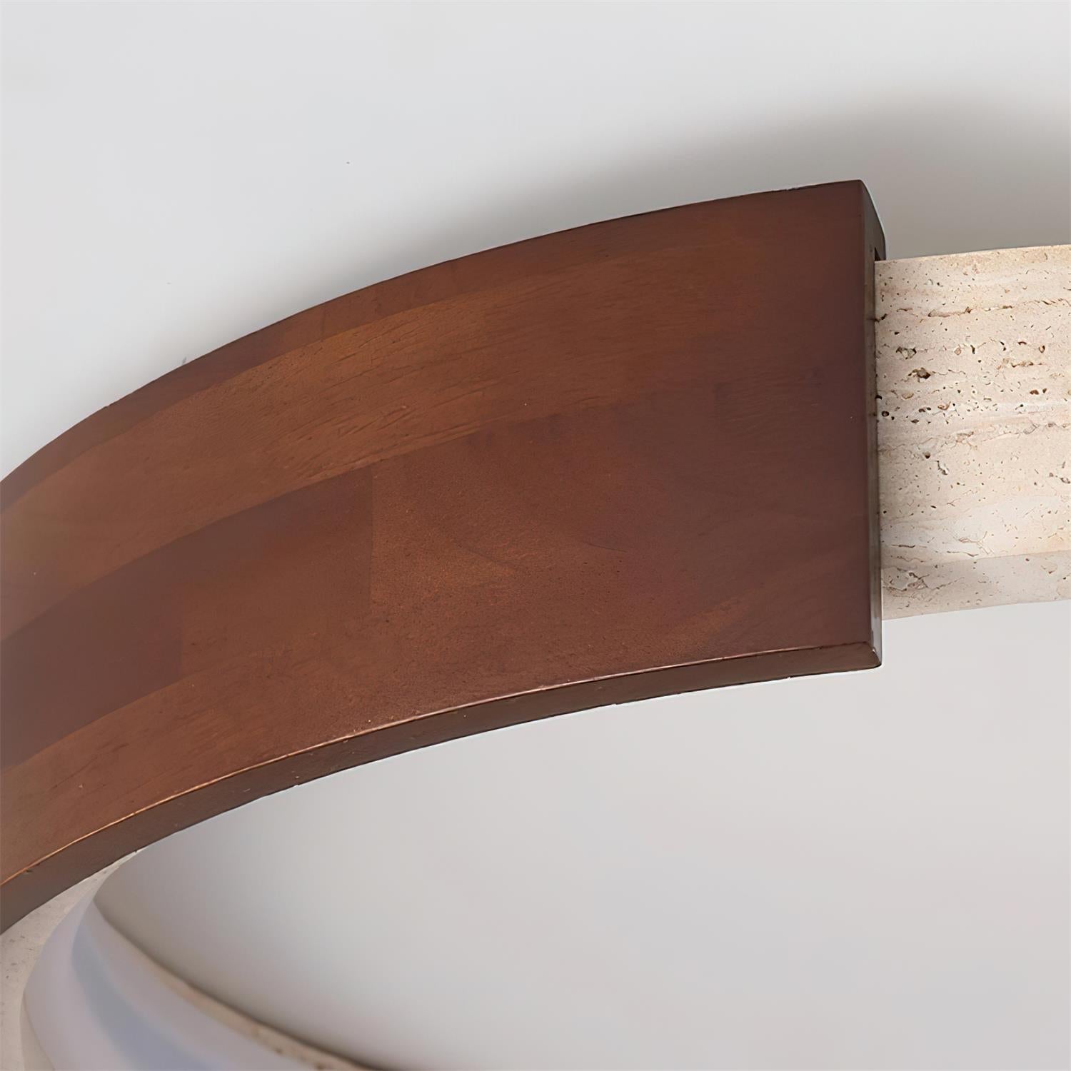 Ritta Ceiling Lamp Halo Sculptural Travertine & Wood - Letslighting