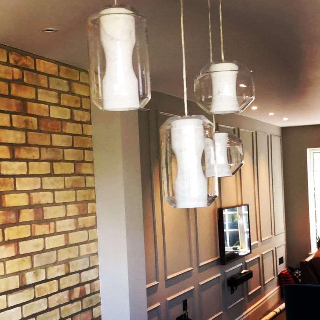 Allirila Modern Minimalist Alabaster Glass Pendant Lamp - Lamp Copper