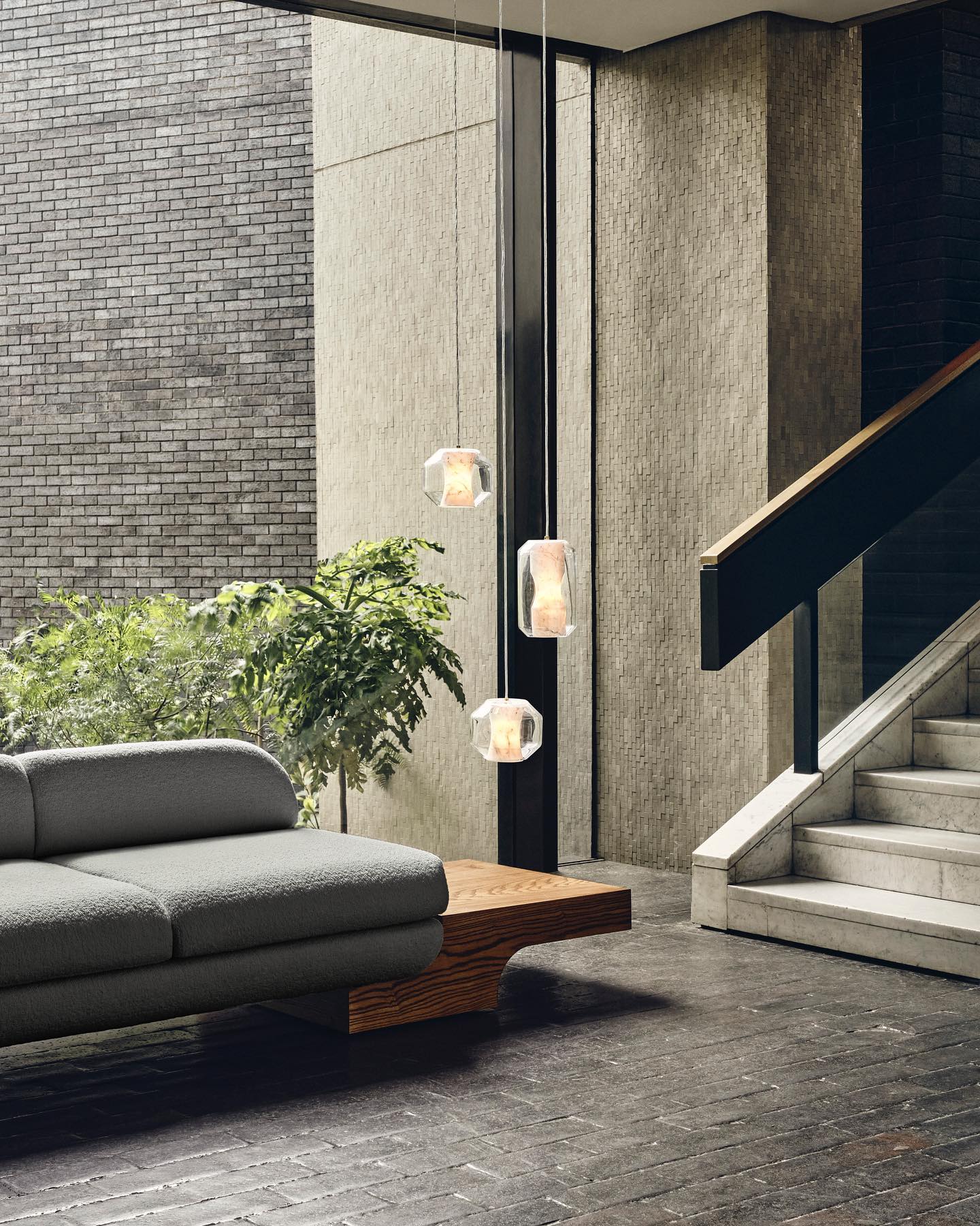 Allirila Modern Minimalist Alabaster Glass Pendant Lamp - Lamp Copper
