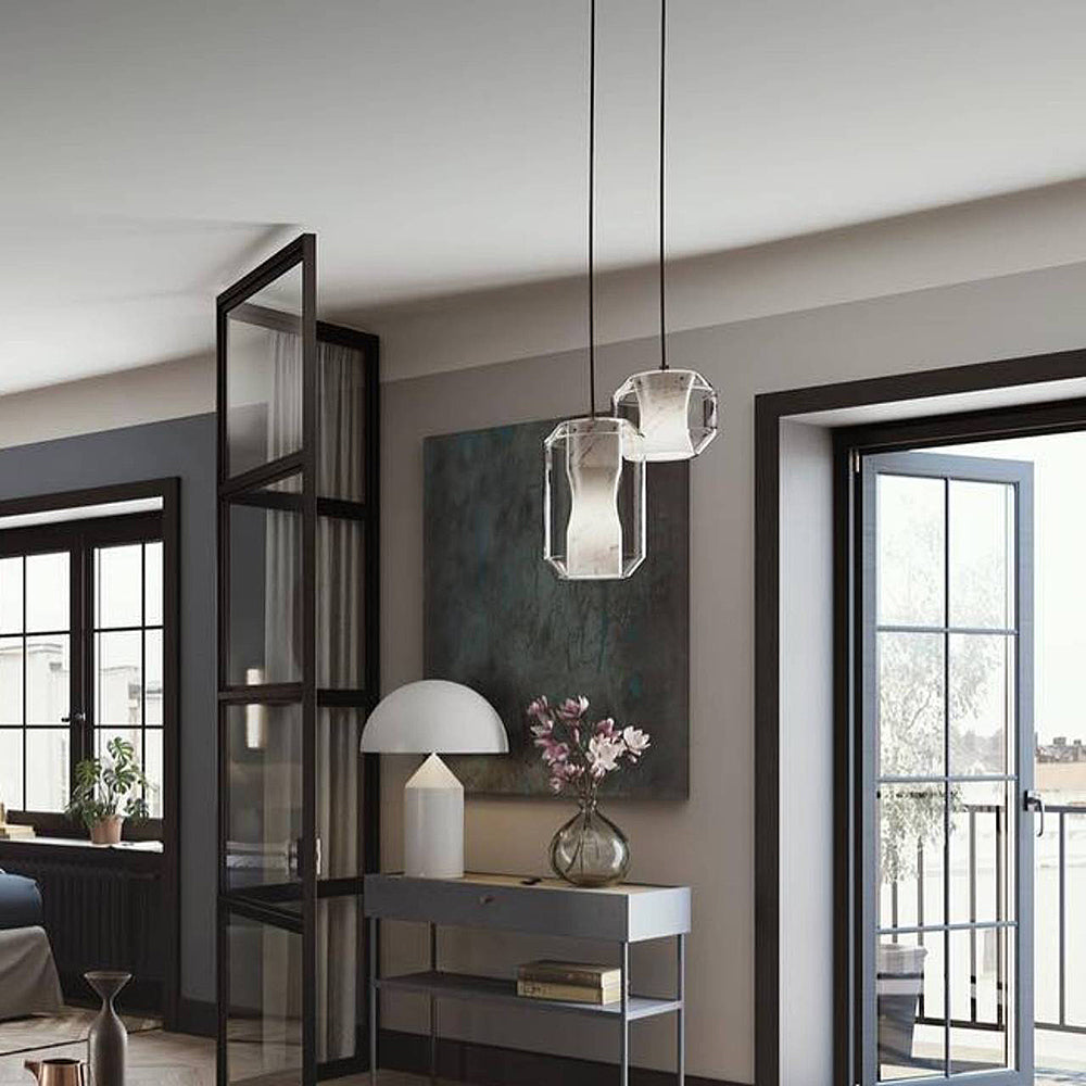 Allirila Modern Minimalist Alabaster Glass Pendant Lamp - Lamp Copper