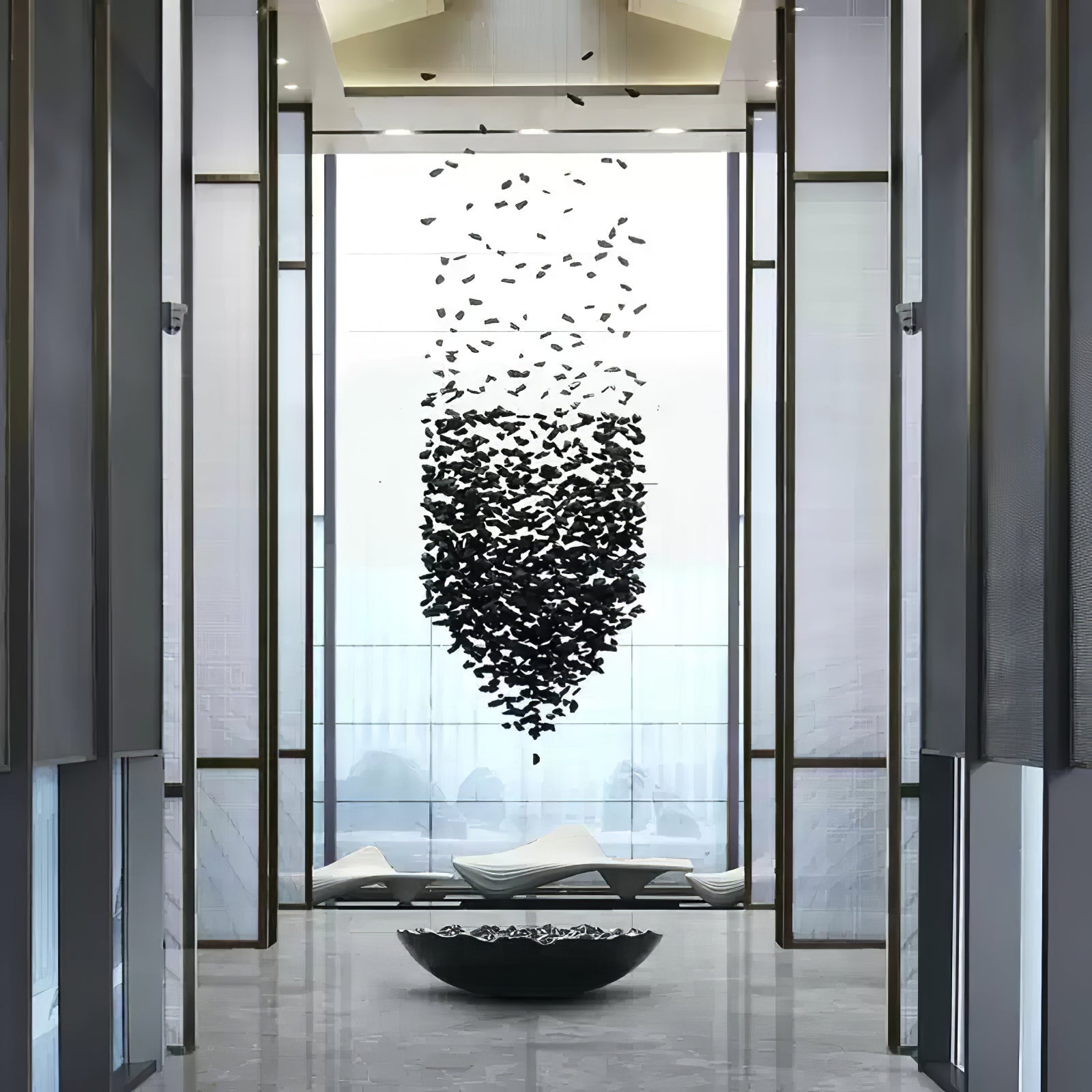 Arsilus Charcoal Stone Sculptural Chandelier - Blowlighting