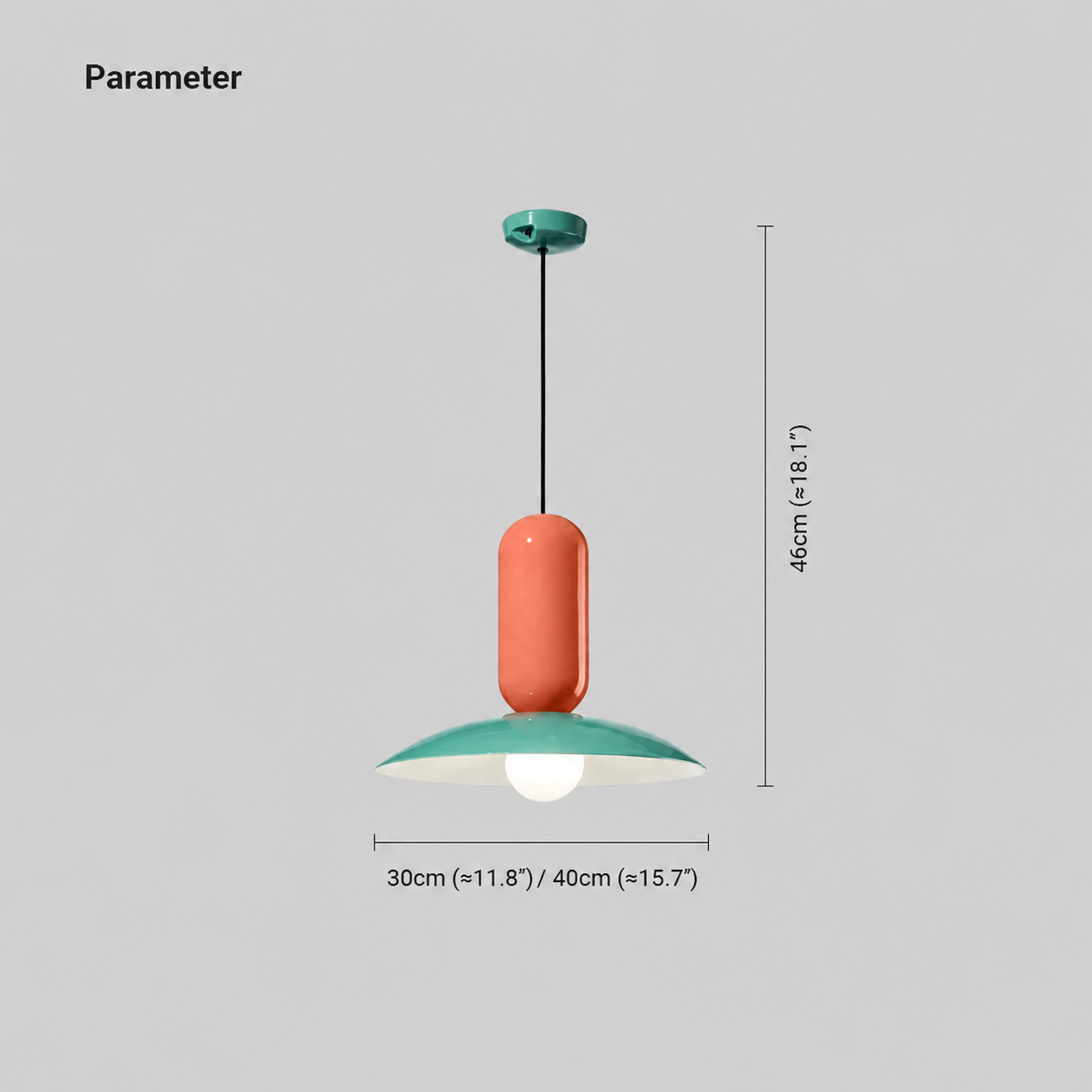 Valentina Suspension Dôme Moderne, Metal, Vert/Blanc/Orange, Salon