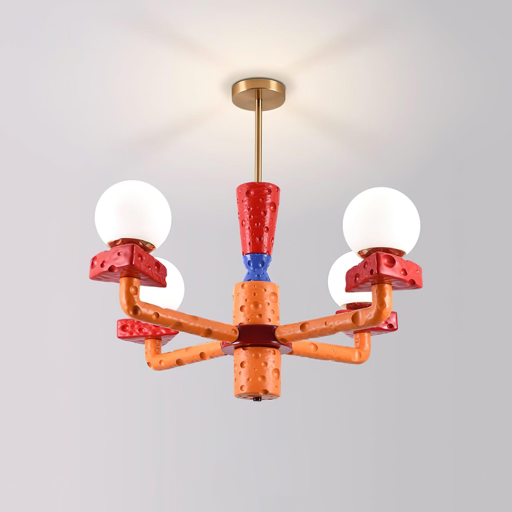 Cheese Chandelier Colorful Playful - Letslighting