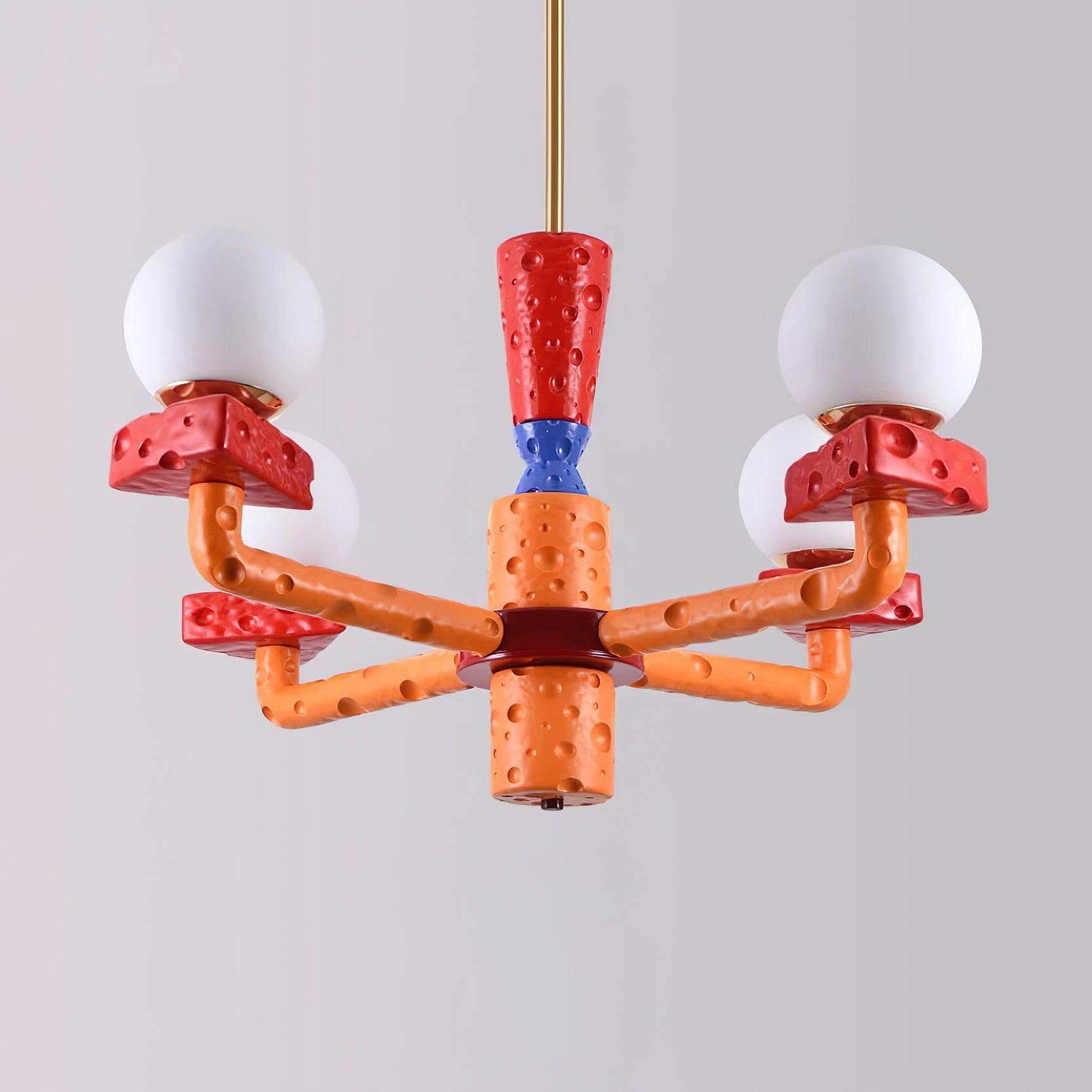 Cheese Chandelier Colorful Playful - Letslighting