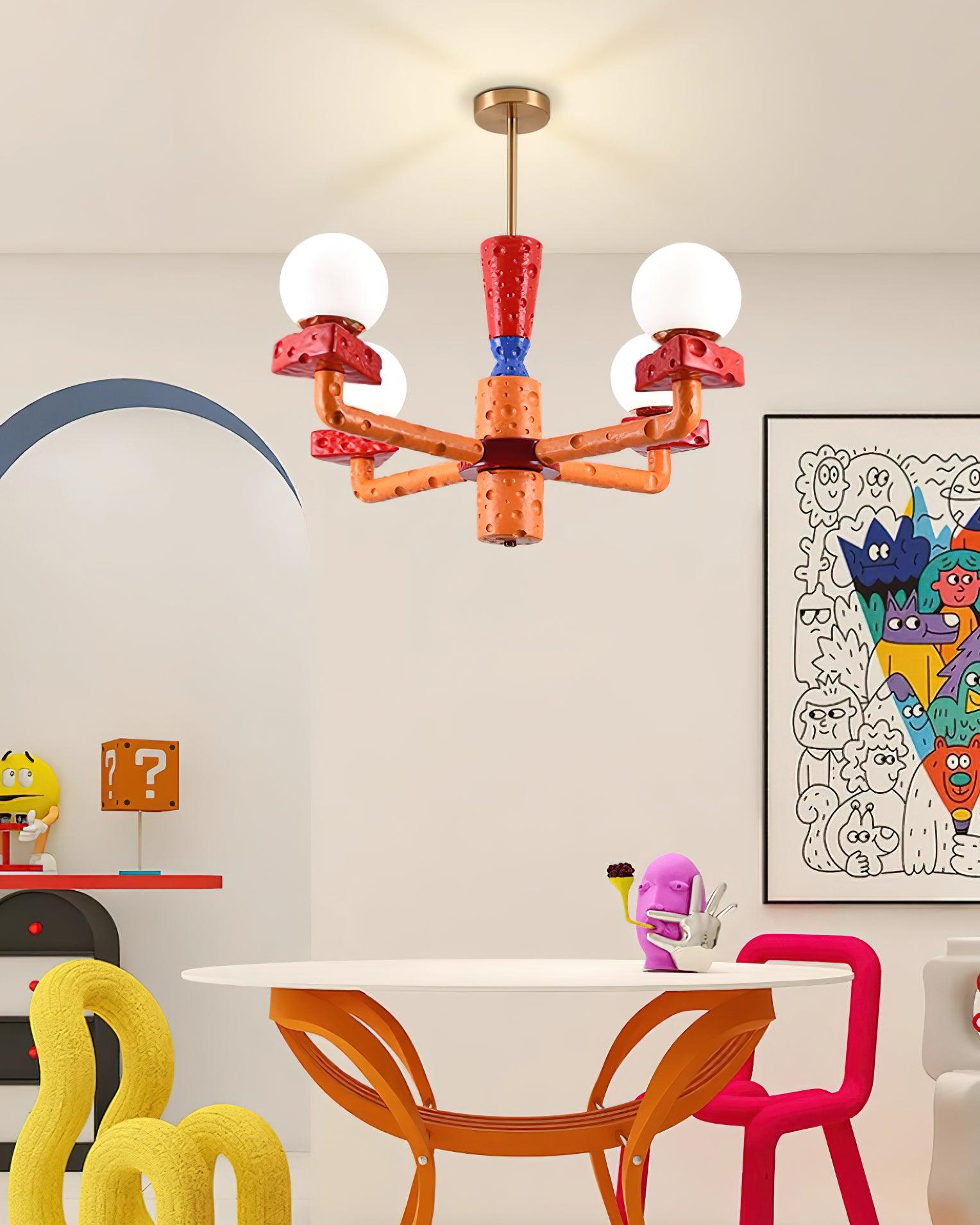 Cheese Chandelier Colorful Playful - Letslighting