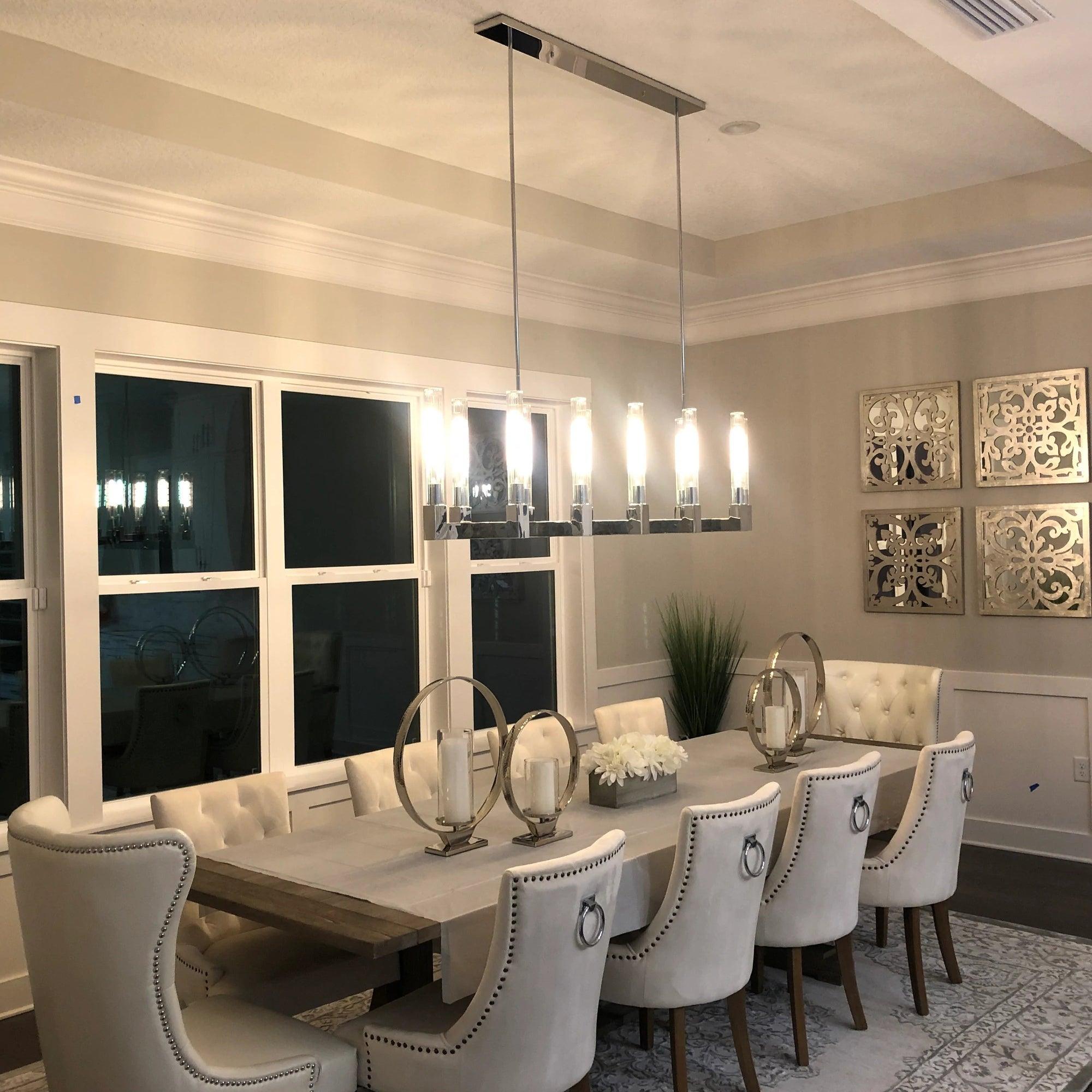 Brass rectangular glass chandeliers - Letslighting