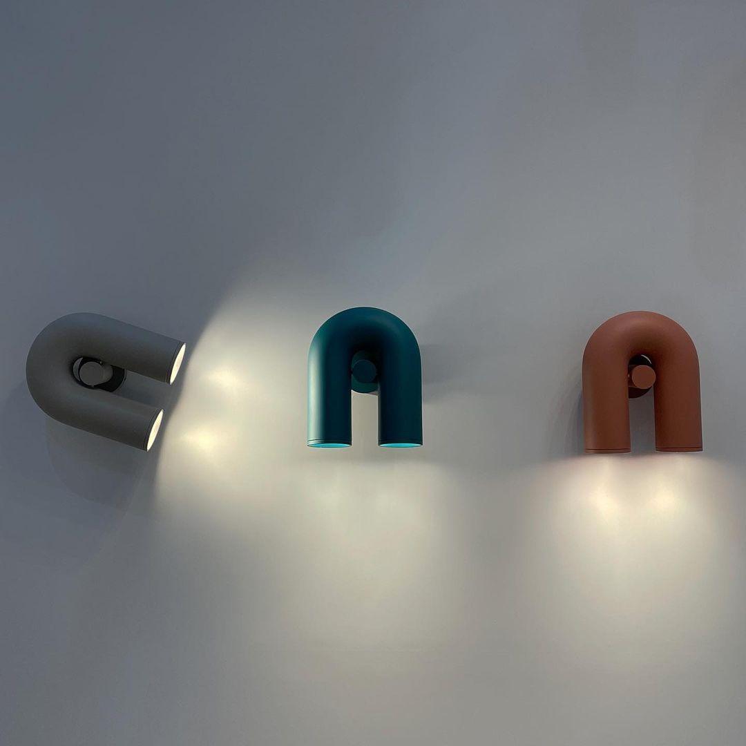 Aria Arc Minimaliste LED Applique Murale Noir Rouge Bleu
