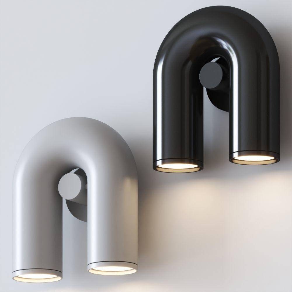 Aria Arc Minimaliste LED Applique Murale Noir Rouge Bleu