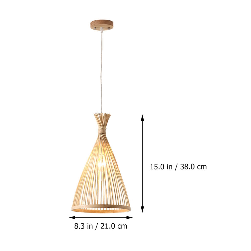 Ritta Suspension Cône Vintage, Bambo, Bois, Salon